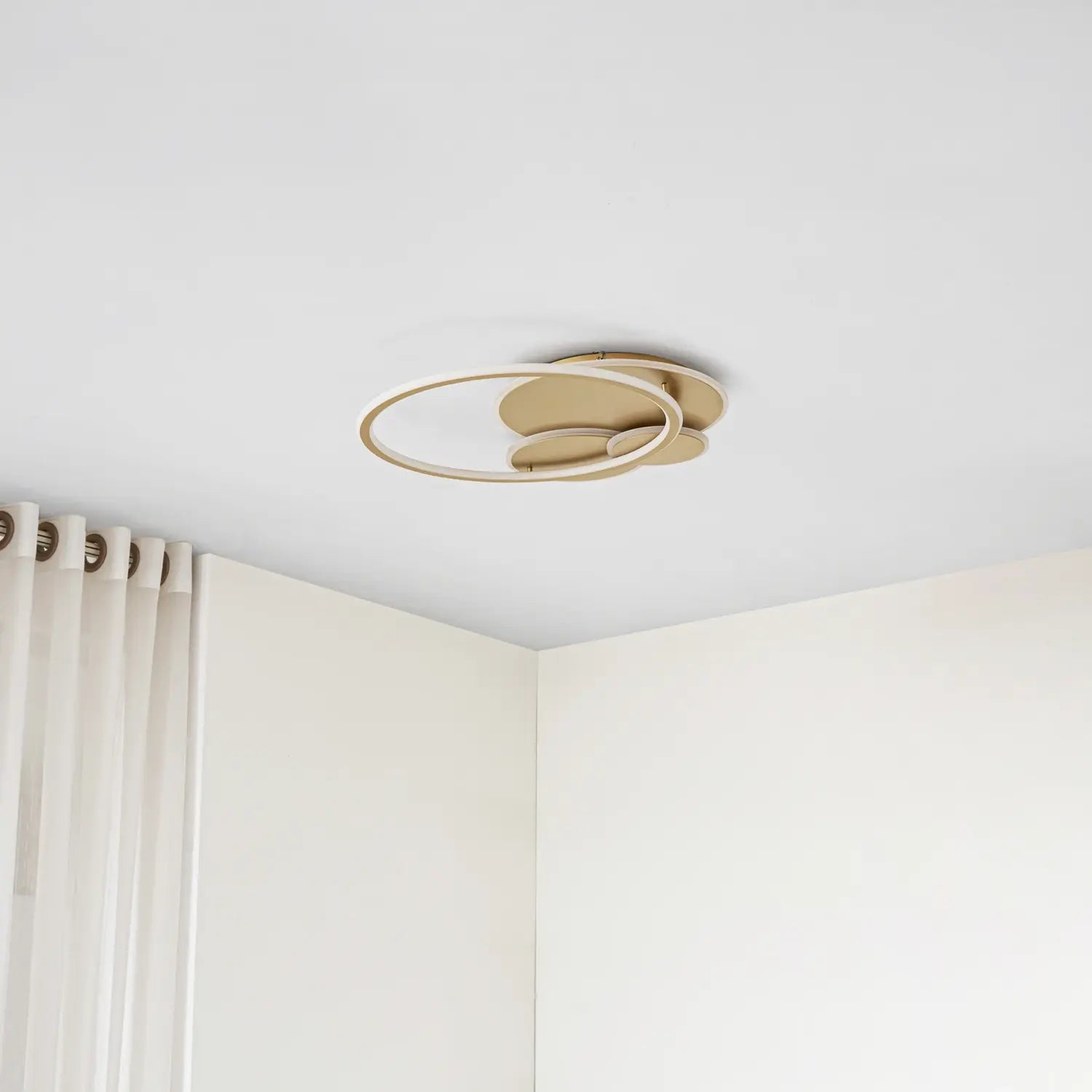 B-Ware Lucande Deckenleuchte Deckenlampe Led Gold Metall Dimmbar Circulo 60 Cm845