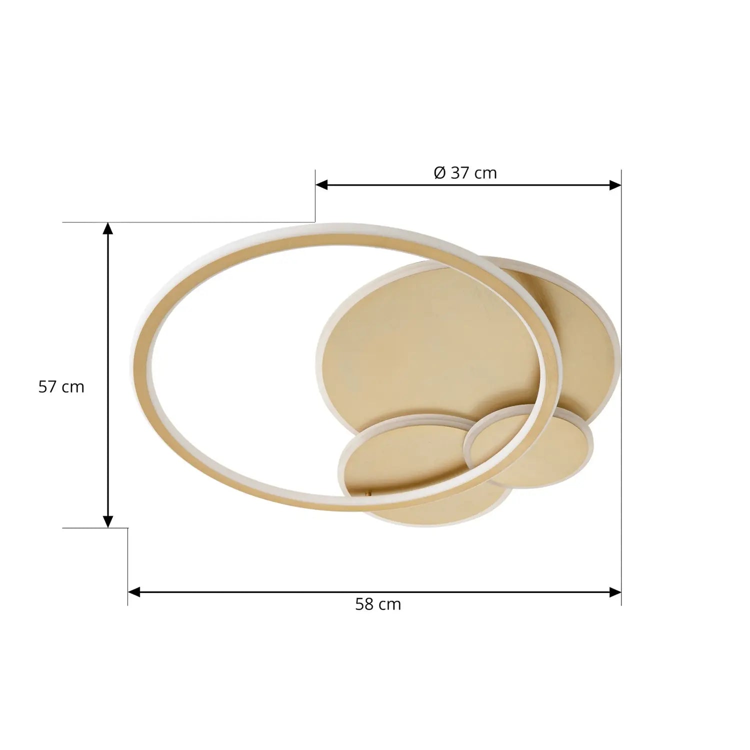 B-Ware Lucande Deckenleuchte Deckenlampe Led Gold Metall Dimmbar Circulo 60 Cm845