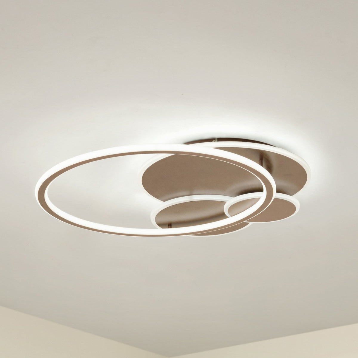 Lucande LED-Deckenleuchte Leuchte Circulo Kaffee Braun CCT dimmbar - 4255830904936
