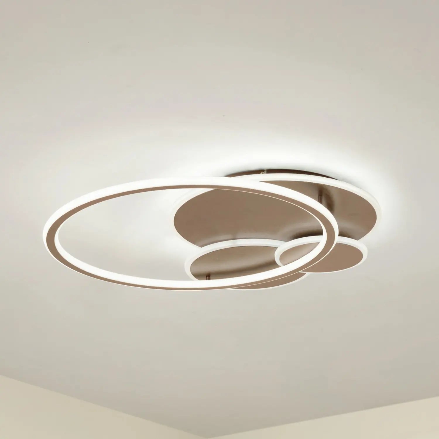 B-Ware Lucande Led Deckenleuchte Leuchte Circulo Kaffee Braun Cct Dimmbar