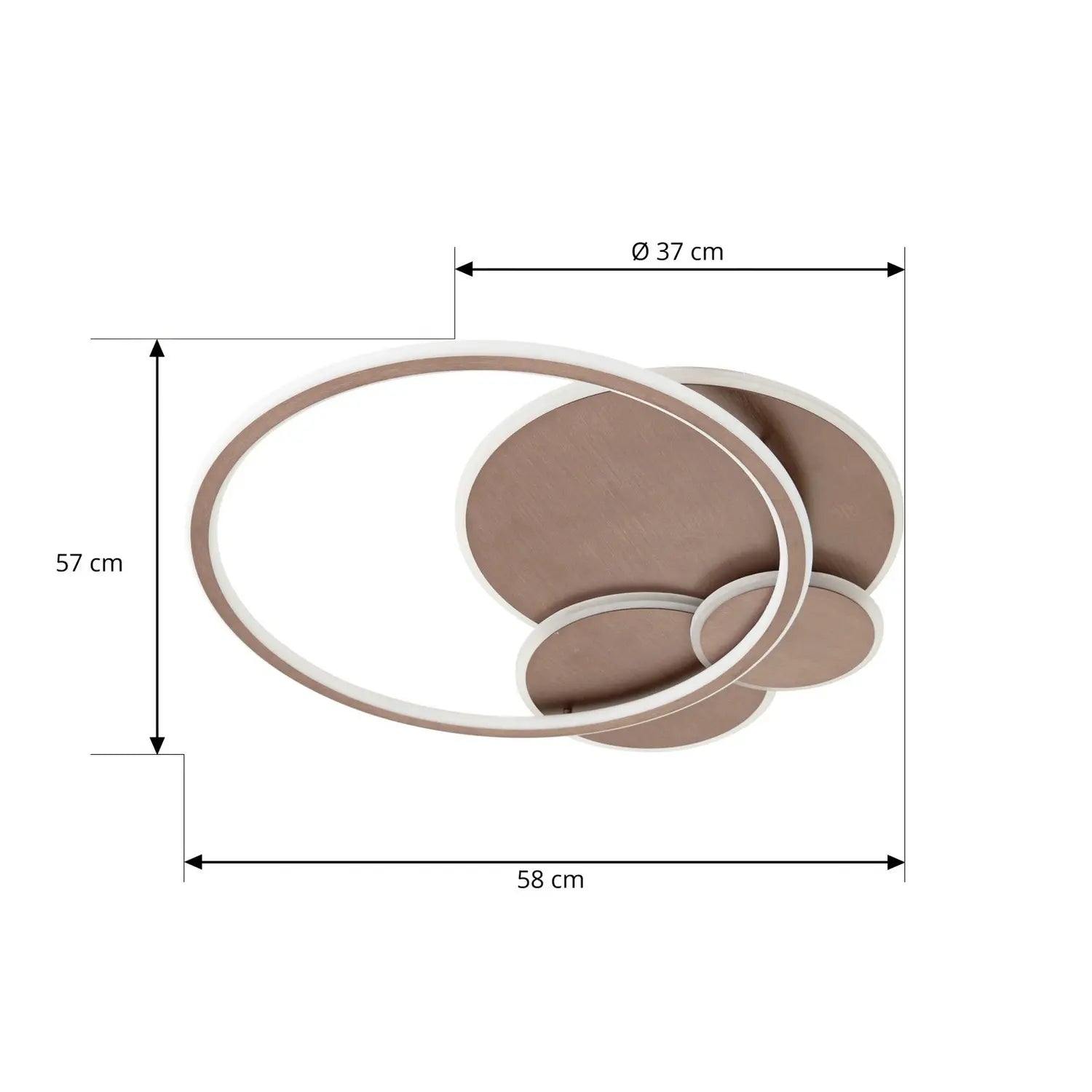 B-Ware Lucande Led Deckenleuchte Leuchte Circulo Kaffee Braun Cct Dimmbar