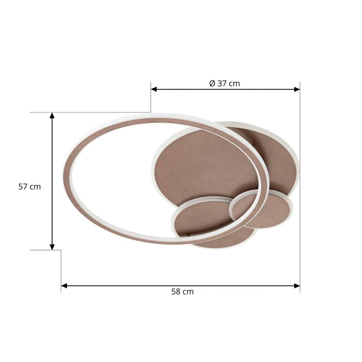 Lucande LED-Deckenleuchte Leuchte Circulo Kaffee Braun CCT dimmbar - 4255830904936
