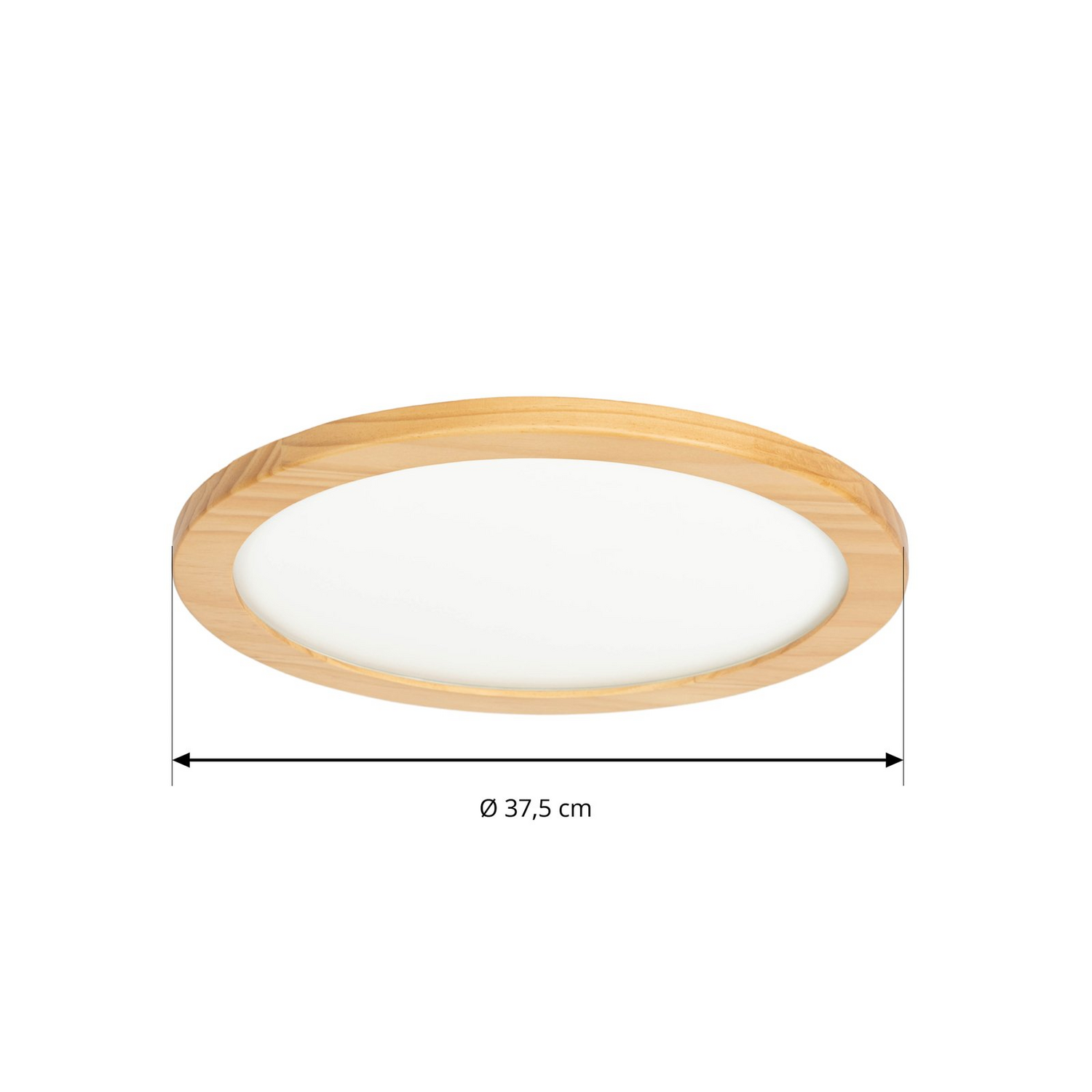 B-Ware Lucande Deckenleuchte Deckenlampe Led Joren Holz Fernbedienung Rund Wohnzimmer