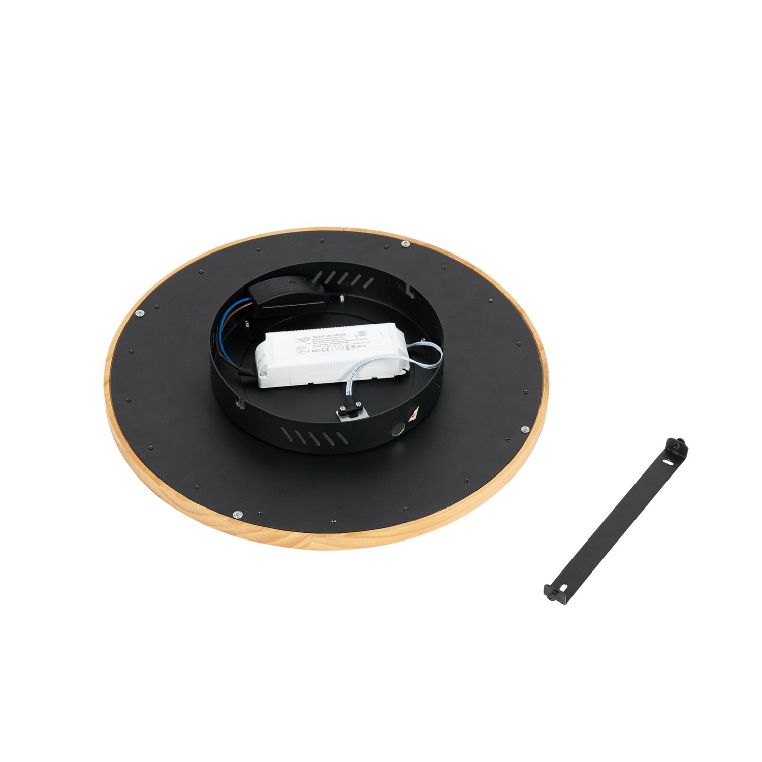 B-Ware Lucande Deckenleuchte Deckenlampe Led Joren Holz Fernbedienung Rund Wohnzimmer