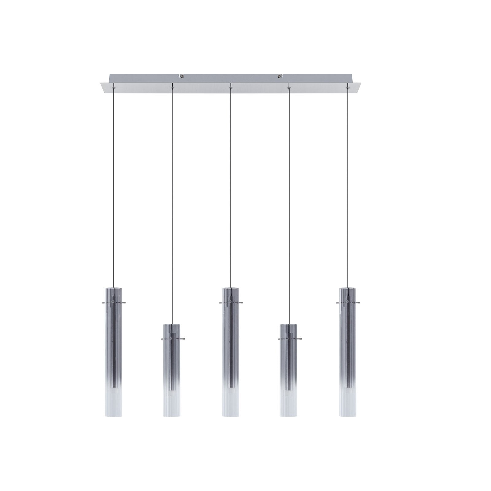 Lucande LED-Deckenleuchte Korvitha 5-flammig grau Glas Deckenlampe Lampe Spot - 4251911775846