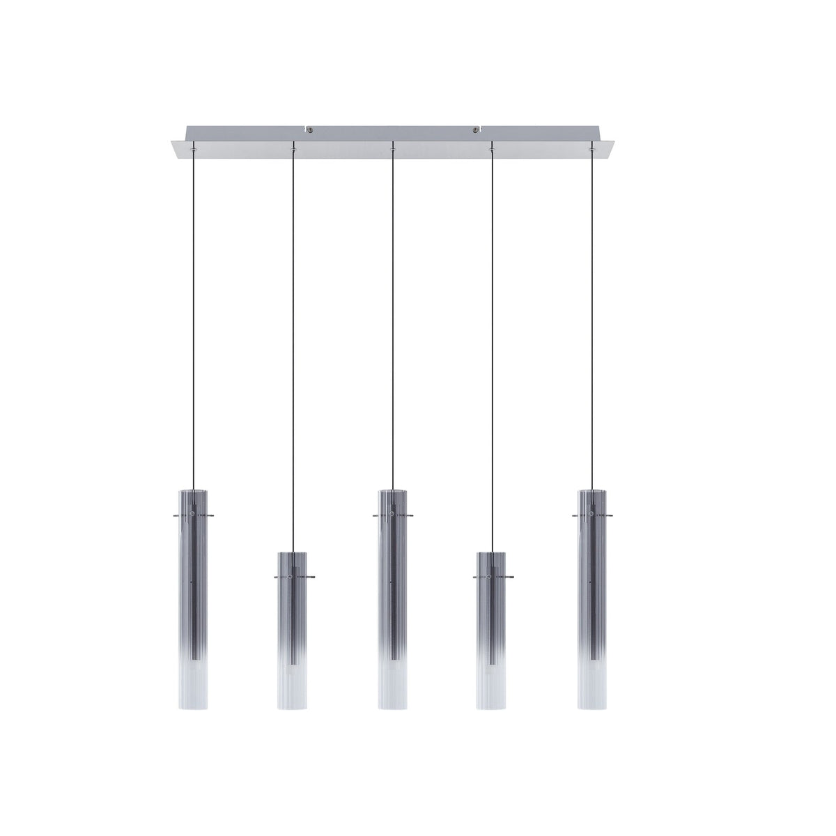 Lucande LED-Deckenleuchte Korvitha 5-flammig grau Glas Deckenlampe Lampe Spot - 4251911775846