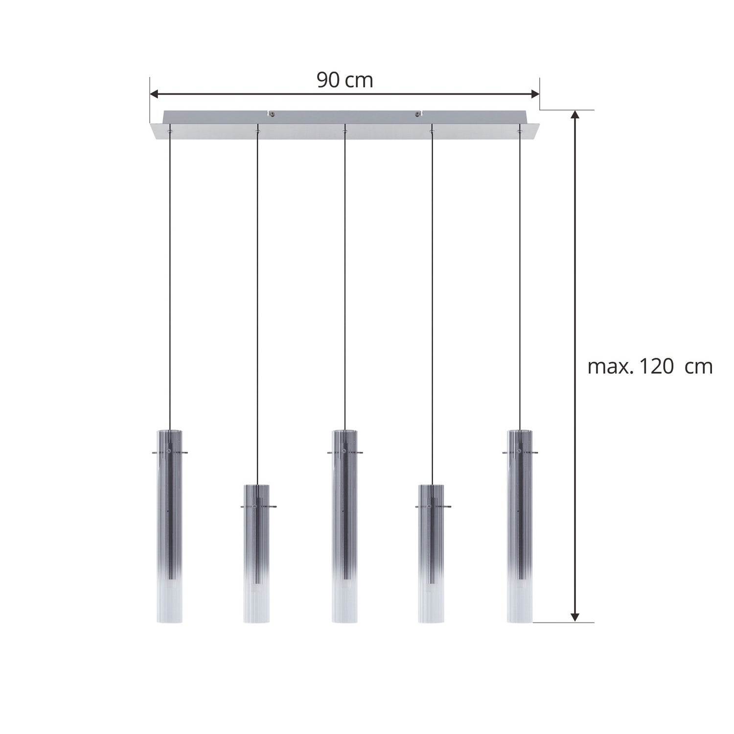 B-Ware Lucande Led Deckenleuchte Korvitha 5 Flammig Grau Glas Deckenlampe Lampe Spot - 4251911775846