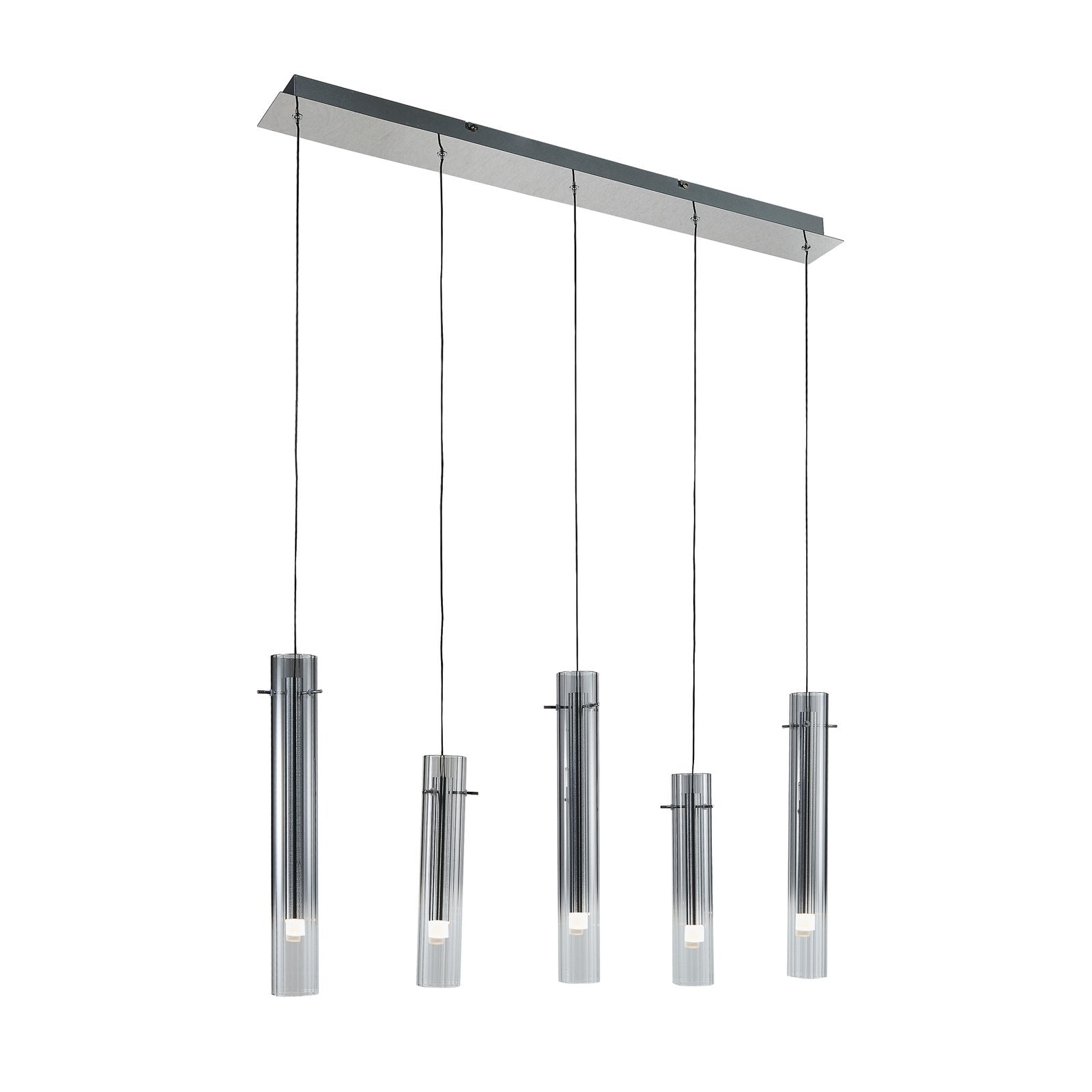 Lucande LED-Deckenleuchte Korvitha 5-flammig grau Glas Deckenlampe Lampe Spot - 4251911775846