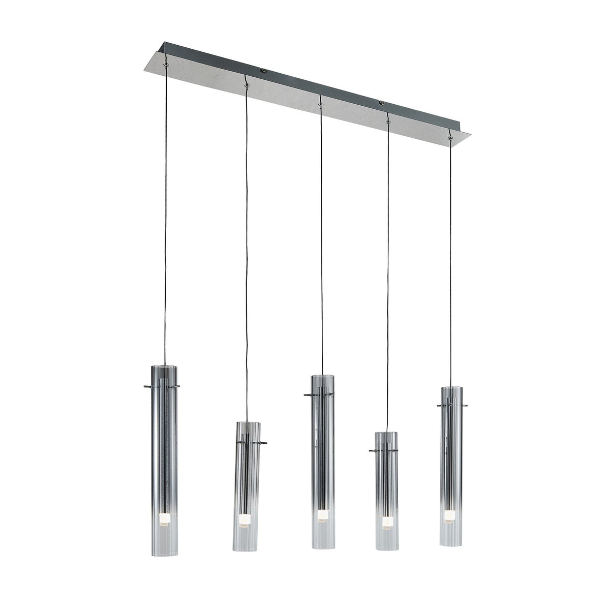 Lucande LED-Deckenleuchte Korvitha 5-flammig grau Glas Deckenlampe Lampe Spot - 4251911775846