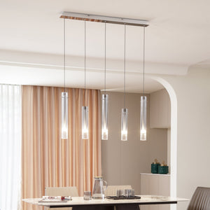 B-Ware Lucande LED-Deckenleuchte Korvitha 5-flammig grau Glas Deckenlampe Lampe Spot
