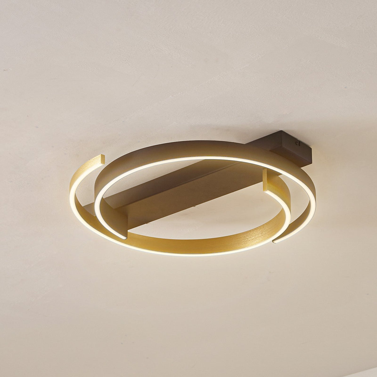 Lucande Deckenleuchte Lampe LED Natsuma schwarz gold Ø50 cm Beleuchtung Leuchte - 4251911792225
