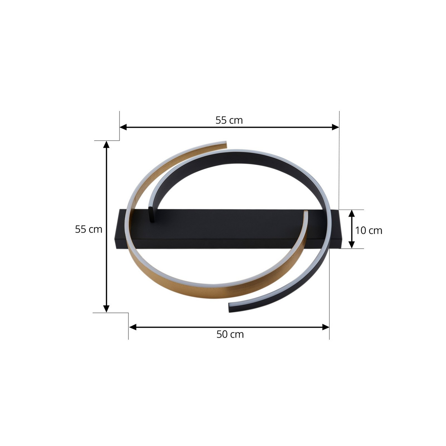B-Ware Lucande Deckenleuchte Lampe Led Natsuma Schwarz Gold ø50 Cm Beleuchtung Leuc834