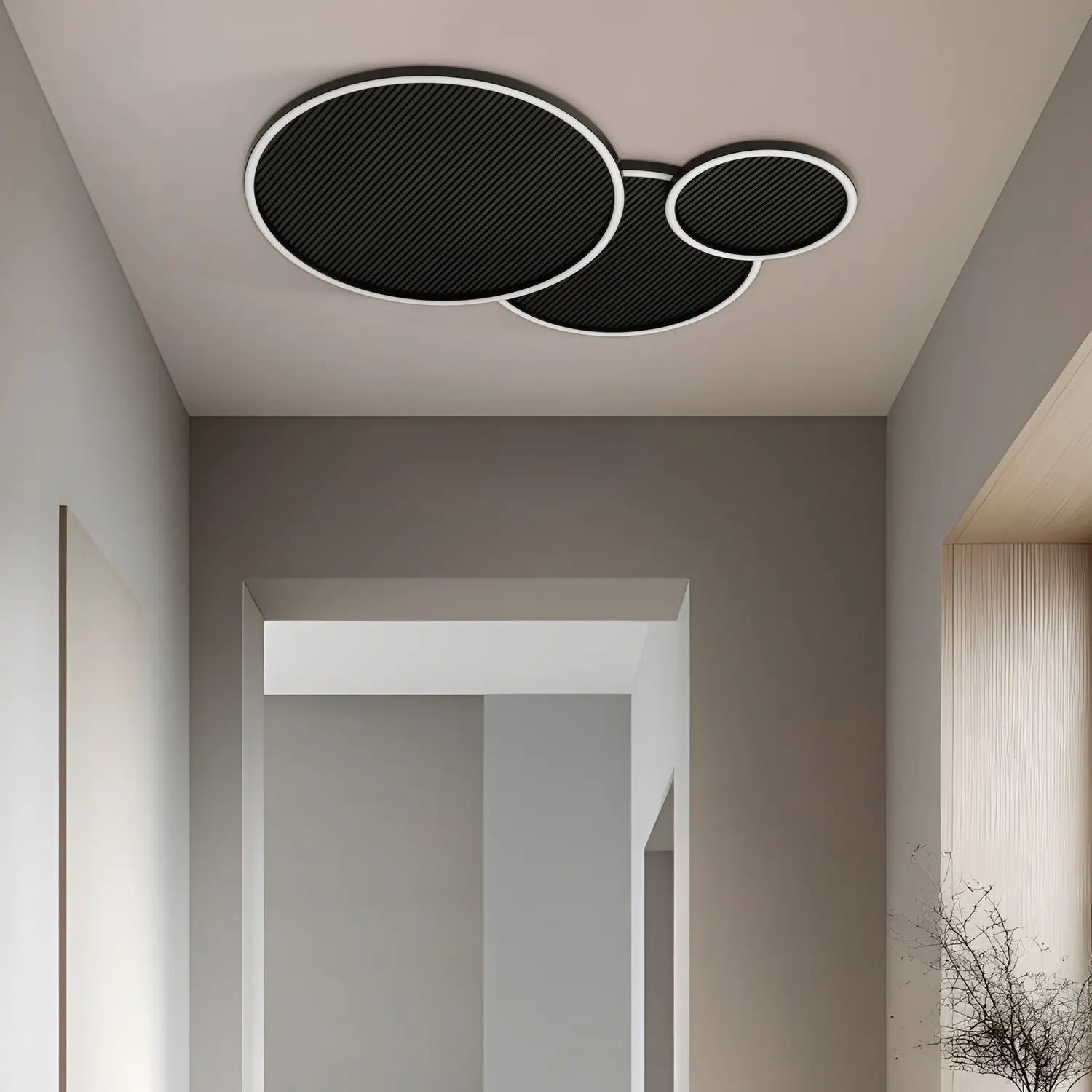 B-Ware Lucande Deckenleuchte Lampe Led Orven Schwarz Holz Dimmbar Eisen Holz 80cm 3000 K - 4255830900815