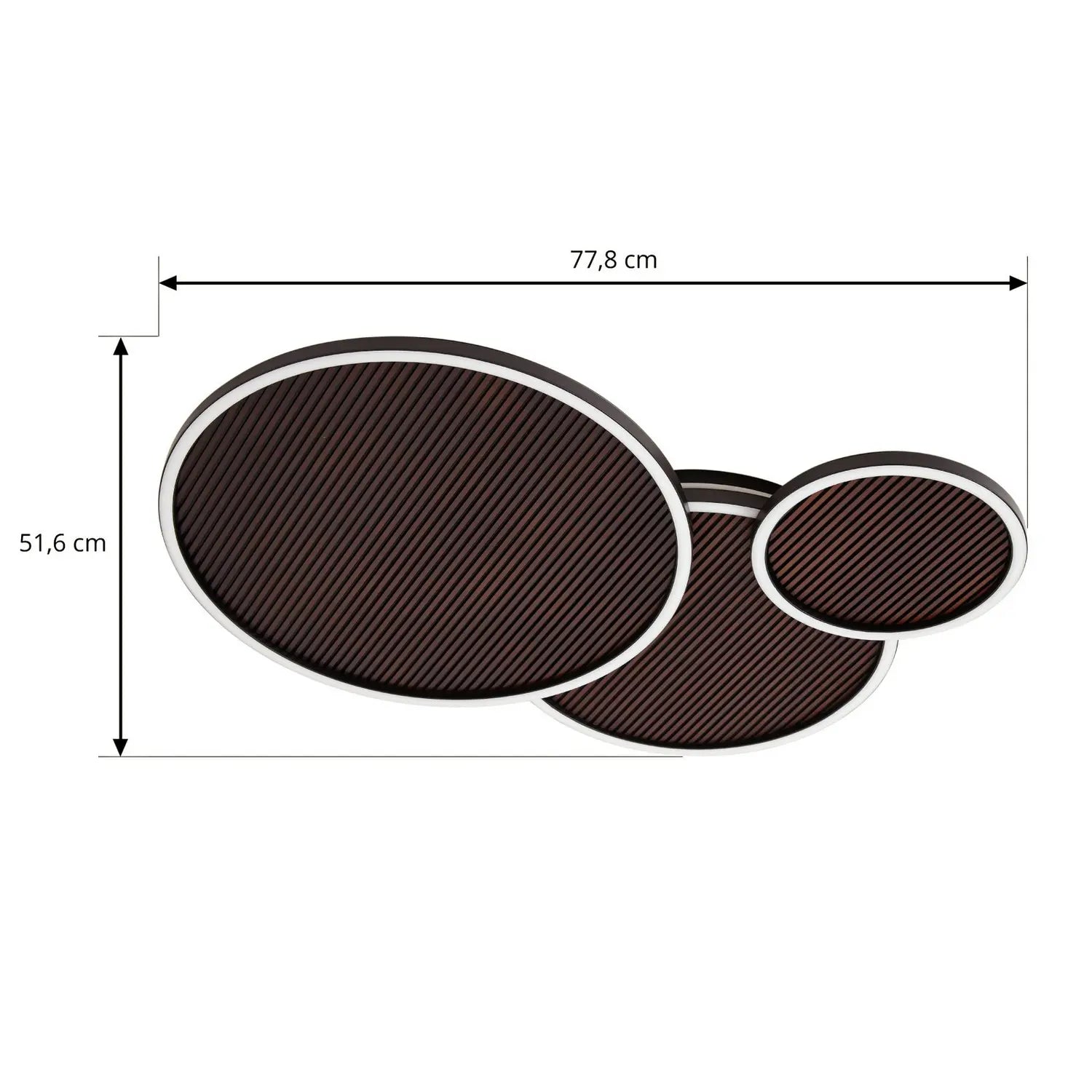 B-Ware Lucande Deckenleuchte Lampe Led Orven Schwarz Holz Dimmbar Eisen Holz 80cm 3000 K - 4255830900815