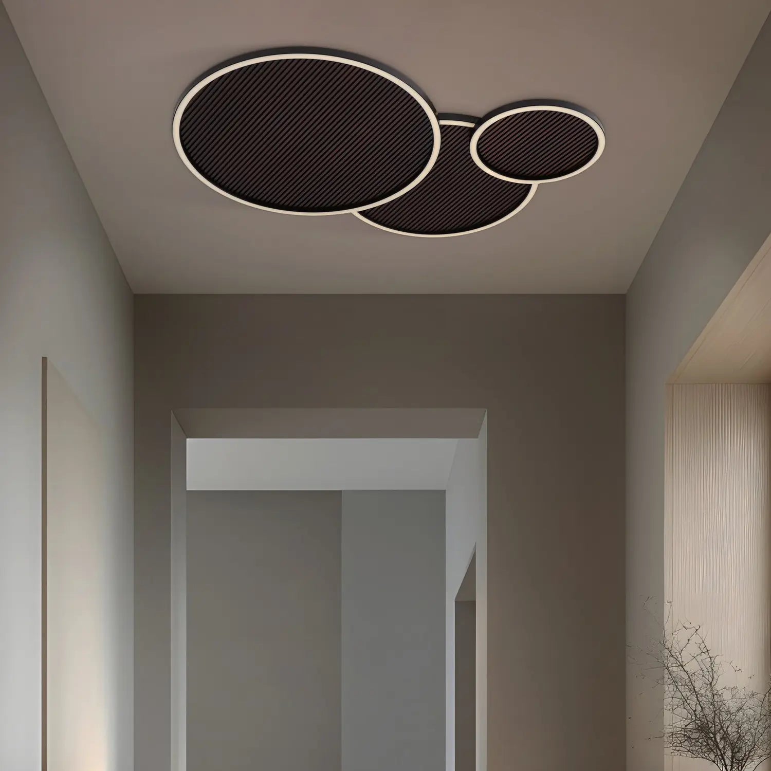 B-Ware Lucande Deckenleuchte Lampe Led Orven Schwarz Holz Dimmbar Eisen Holz 80cm 3000 K - 4255830900815