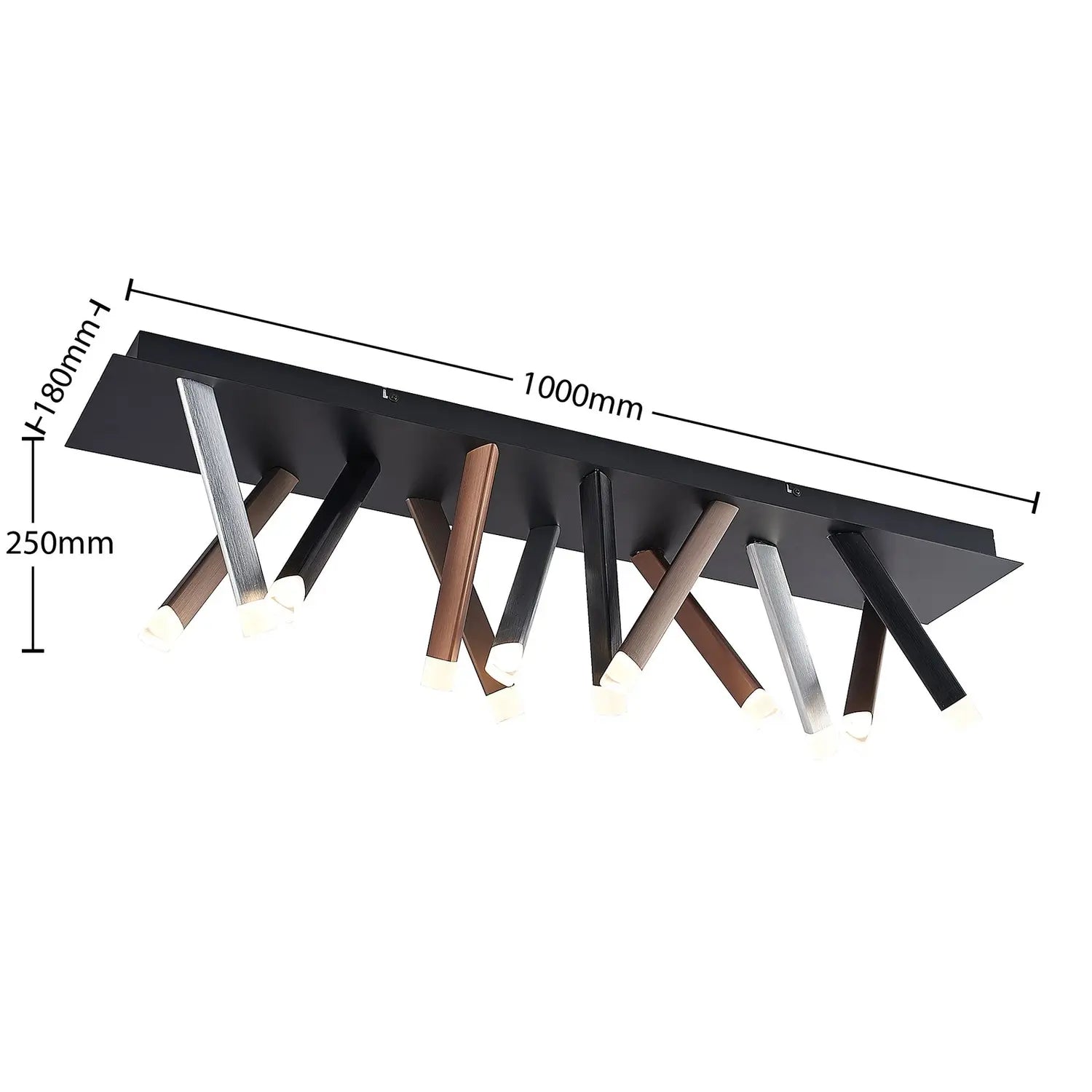 B-Ware Lucande Deckenleuchte Lampe Led Deckenlampe Schwarz Aluminium Dimmbar Stoika 100 - 4251096591514