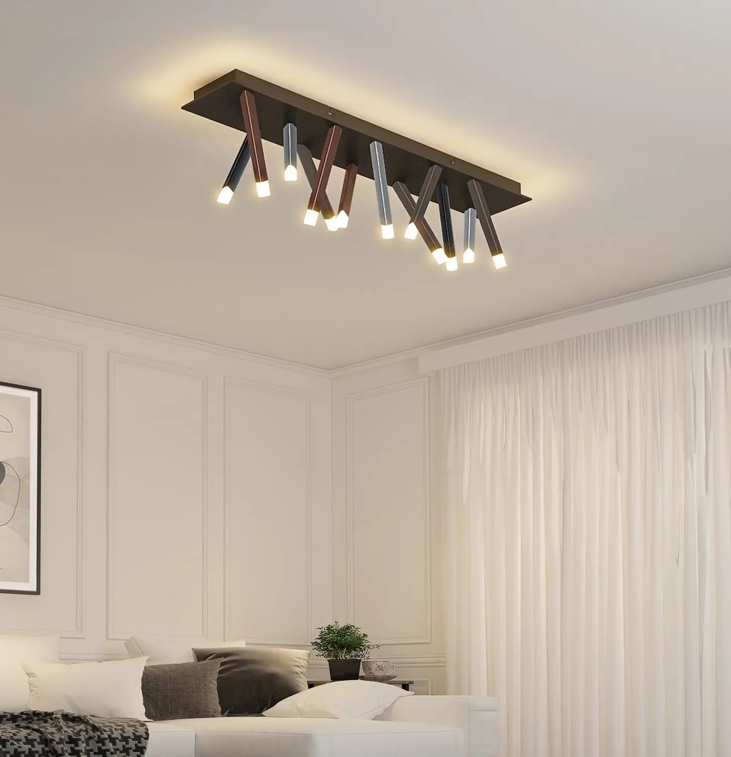 B-Ware Lucande Deckenleuchte Lampe Led Deckenlampe Schwarz Aluminium Dimmbar Stoika 100 - 4251096591514