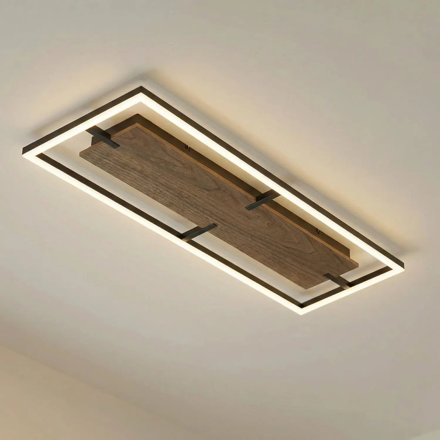 B-Ware Lucande Deckenleuchte Deckenlampe Led Vectra Holz Schwarz Dimmbar Beleuchtung - 4255830910999