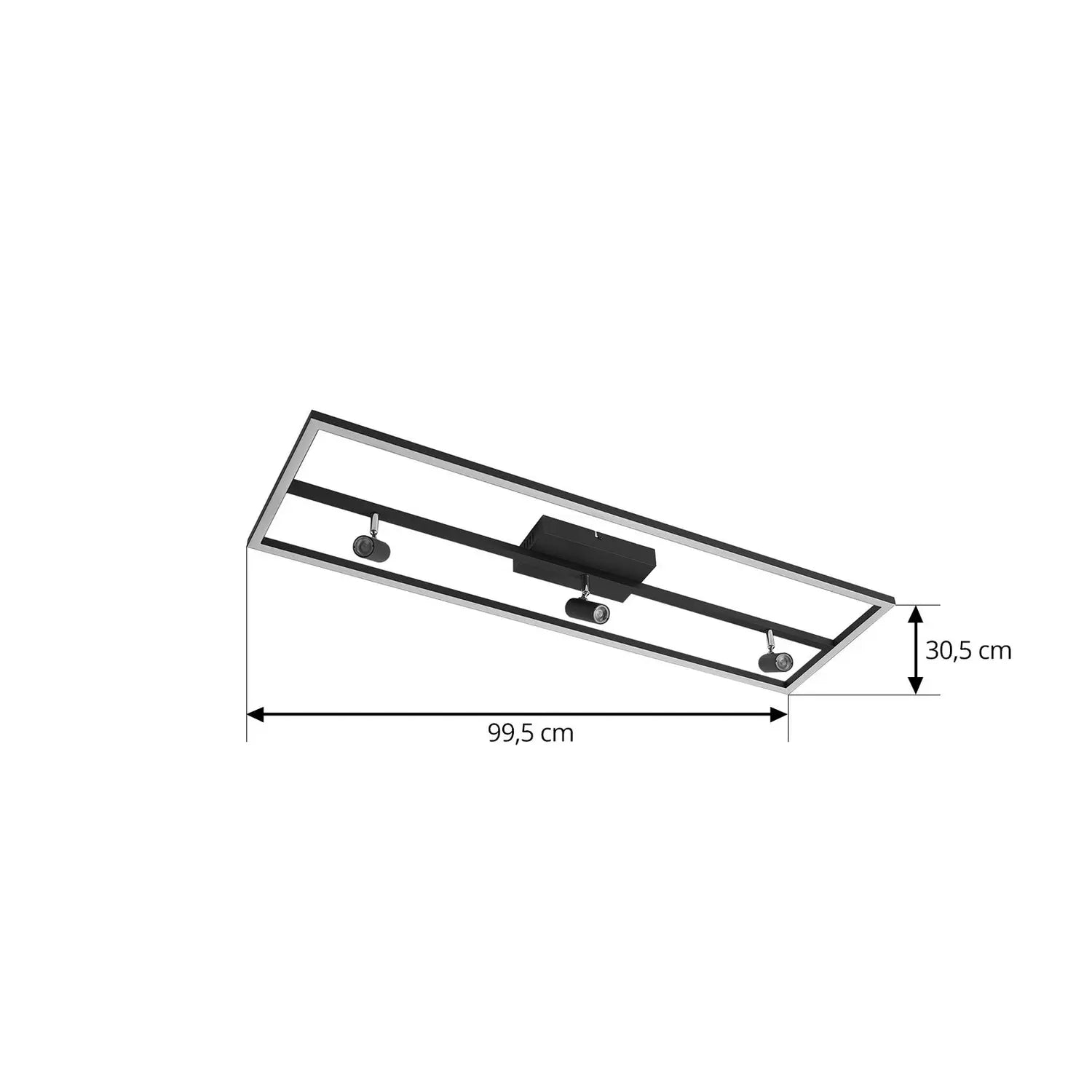 B-Ware Lucande Deckenleuchte Deckenlampe Led Schwarz Yvor Aluminium Schwenkbar