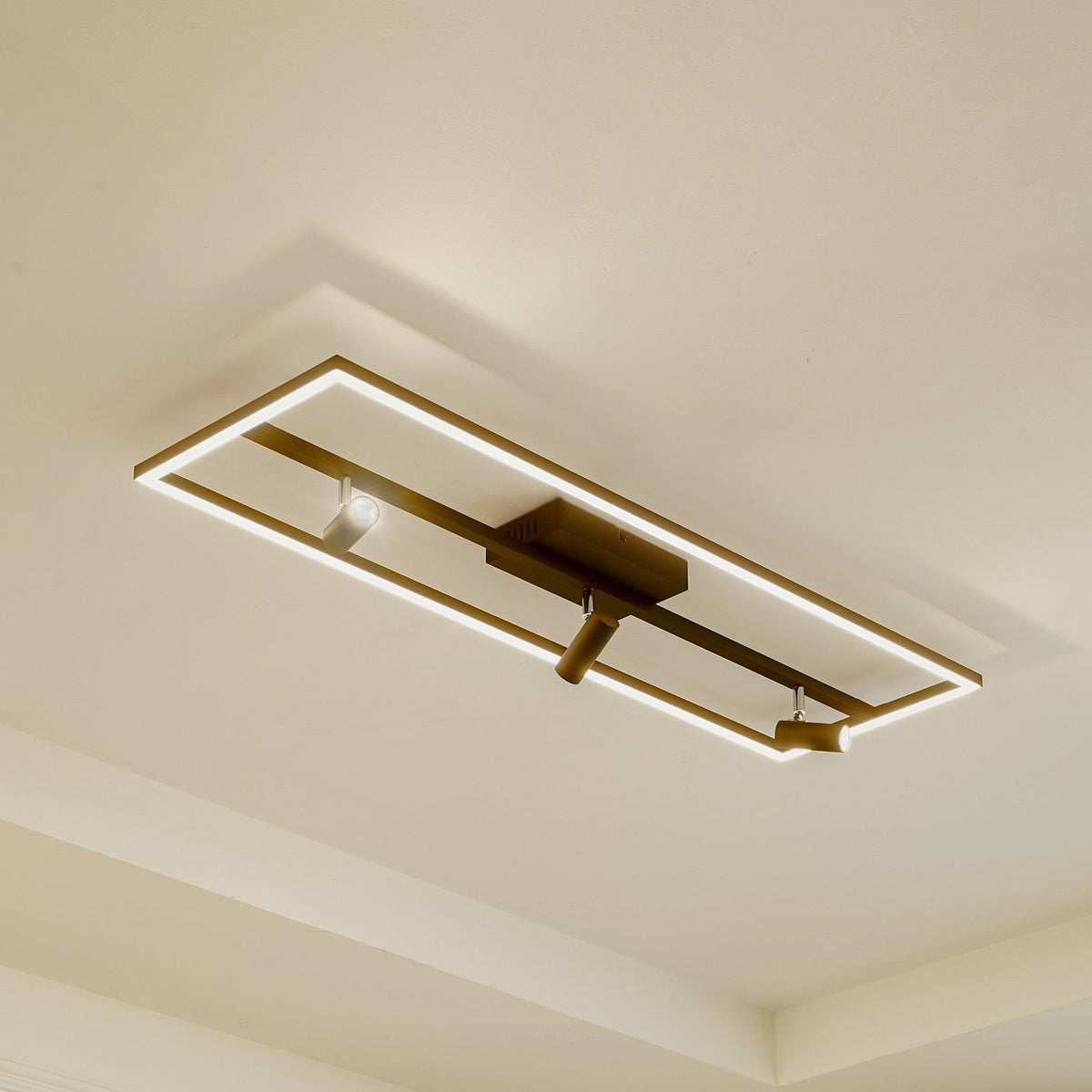 Lucande Deckenleuchte Deckenlampe LED schwarz Yvor Aluminium schwenkbar - 4251911795028