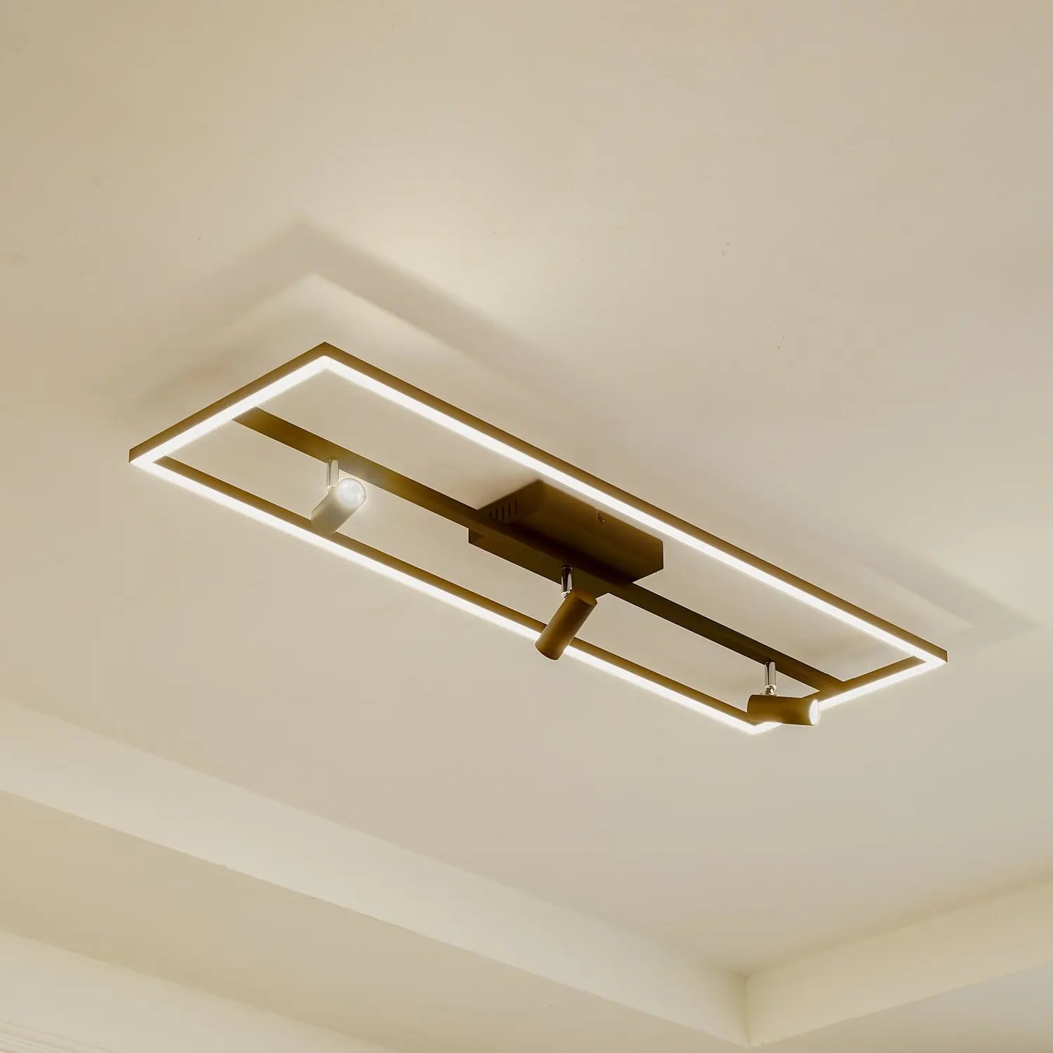B-Ware Lucande Deckenleuchte Deckenlampe Led Schwarz Yvor Aluminium Schwenkbar