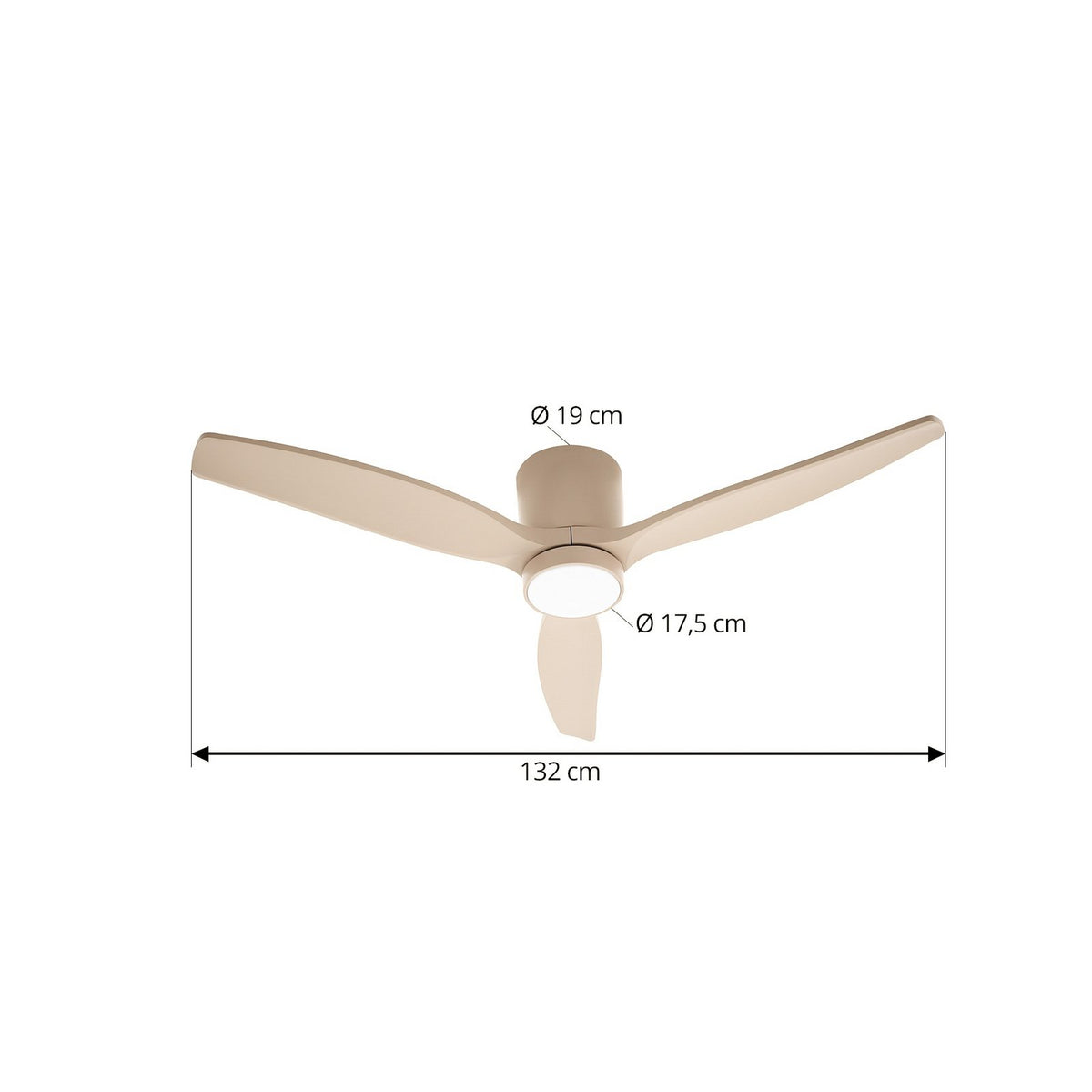 Lucande LED Deckenventilator Ventilator Beleuchtung beige IP44 DC leise Sorin - 4251911797893