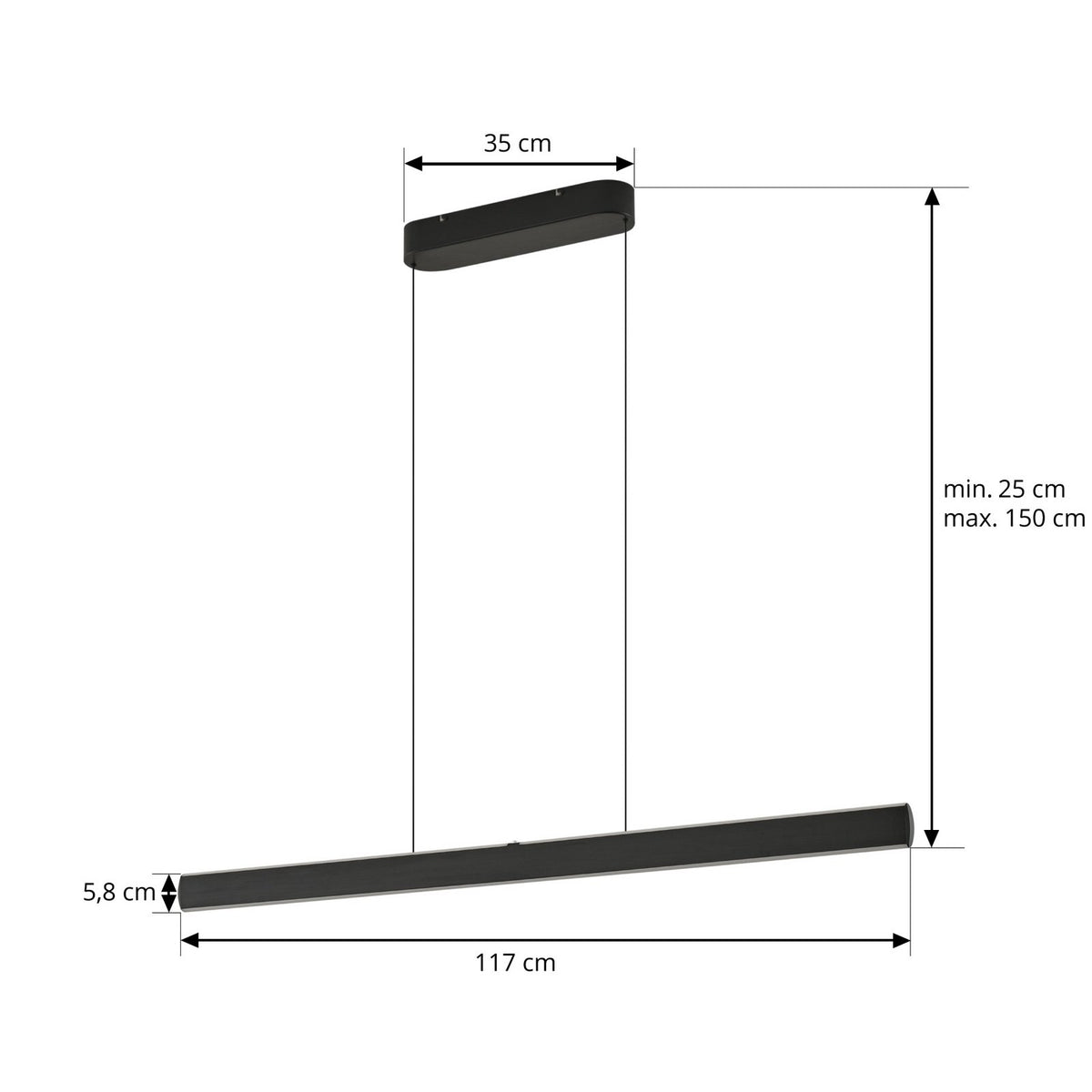 Lucande LED Hängeleuchte Pendelleuchte Arvon Lampe schwarz dimmbar CCT Metall - 4255830903595