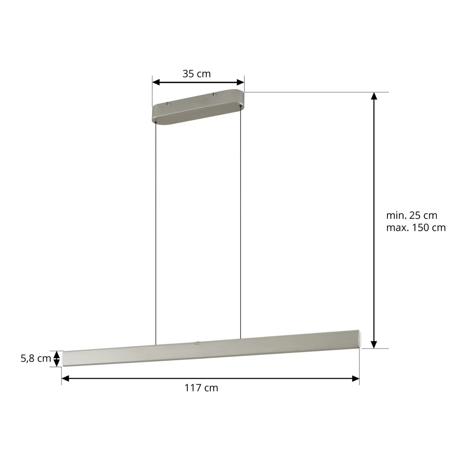 B-Ware Lucande Led Hängelampe Pendelleuchte Arvon Lampe Alufarben 117cm Dimmbar Cct888