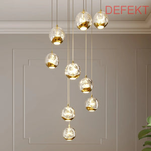 D-Ware Lucande Pendelleuchte Hängelampe Led Hayley Gold Glas Leuchte Lampe Defektware