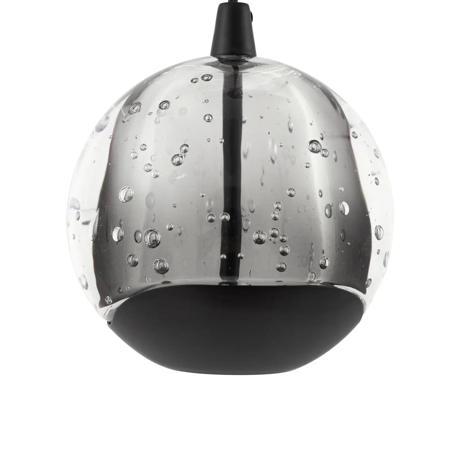 B-Ware Lucande Pendelleuchte Hängelampe Led Schwarz Glas Metall Transparent Getönt671