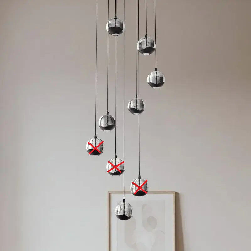 B-Ware Lucande Led Hängelampe Pendelleuchte Hayley Schwarz 9 Flg Glas Siehe Text/Foto - 4251911798807