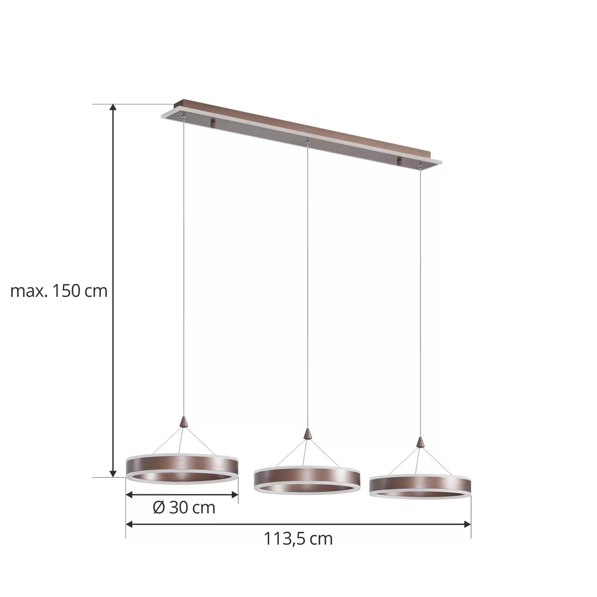 Lucande Pendelleuchte Hängeleuchte LED Kolo braun dimmbar Leuchte Esszimmer789 - 4251911776195