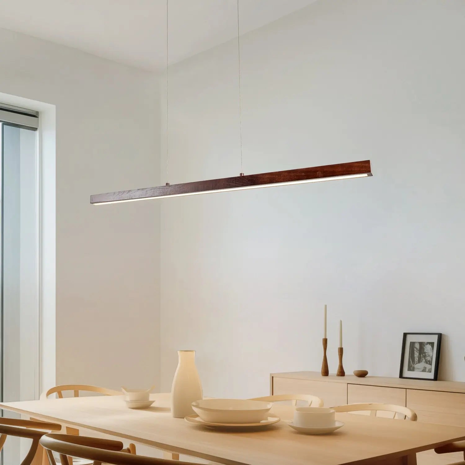 B-Ware Lucande Led Hängelampe Pendelleuchte Nihalo Walnuss Dimmbar Cct 122 Cm - 8511661806240