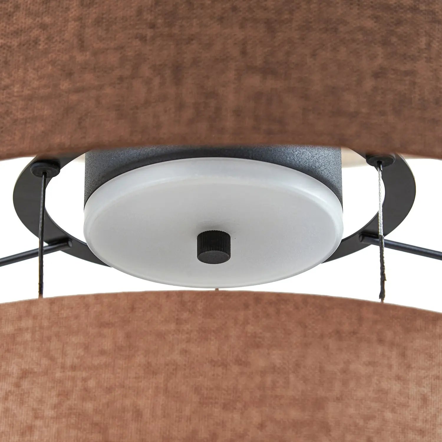 B-Ware Lucande Pendelleuchte Hängelampe Led Peldano Textil Braun Beige ø 50 Cm Warmweiß - 4255830901188