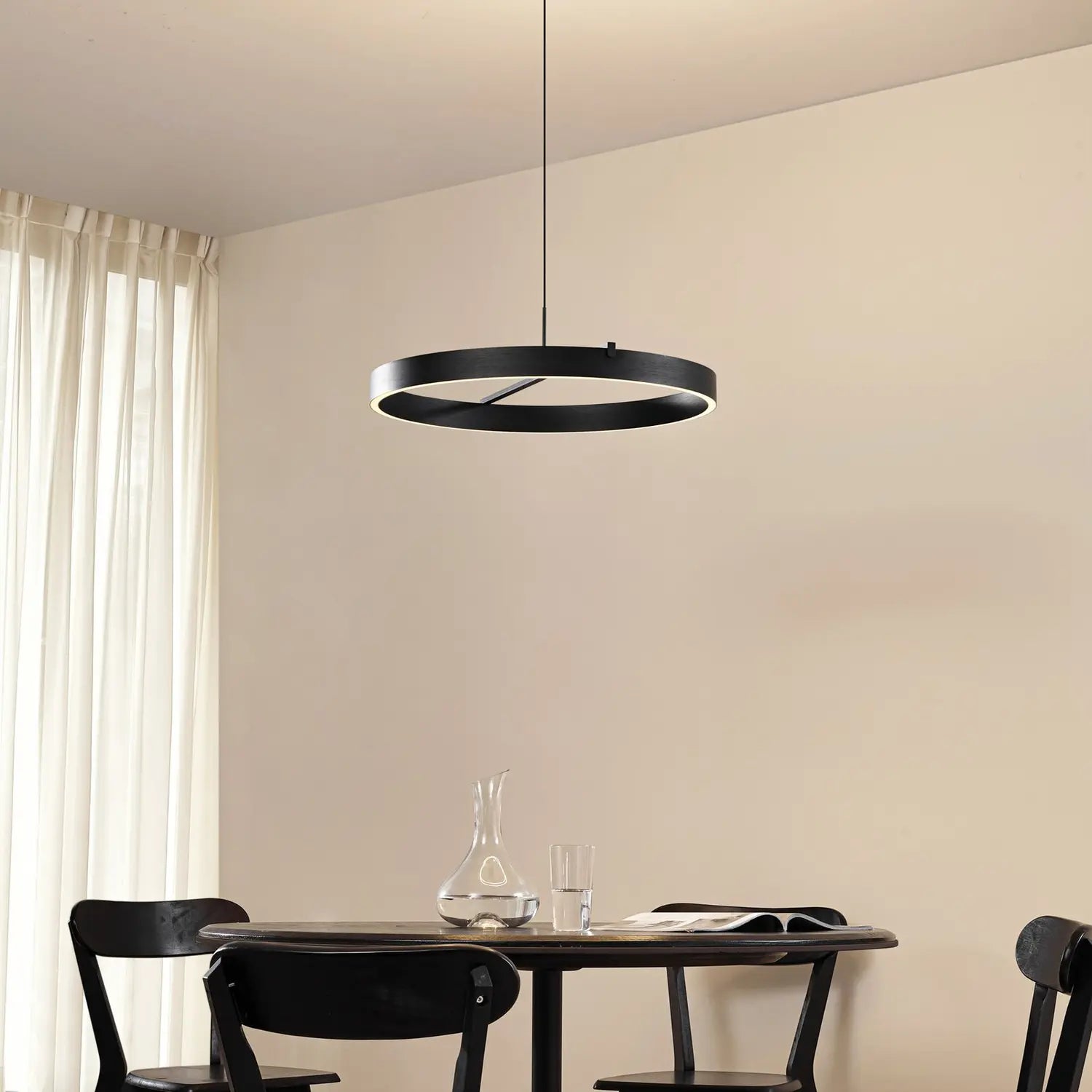 B-Ware Lucande Led Hängelampe Pendelleuchte Rovan Schwarz Dimmbar Cct 60 Cm ø360 - 4255830903199