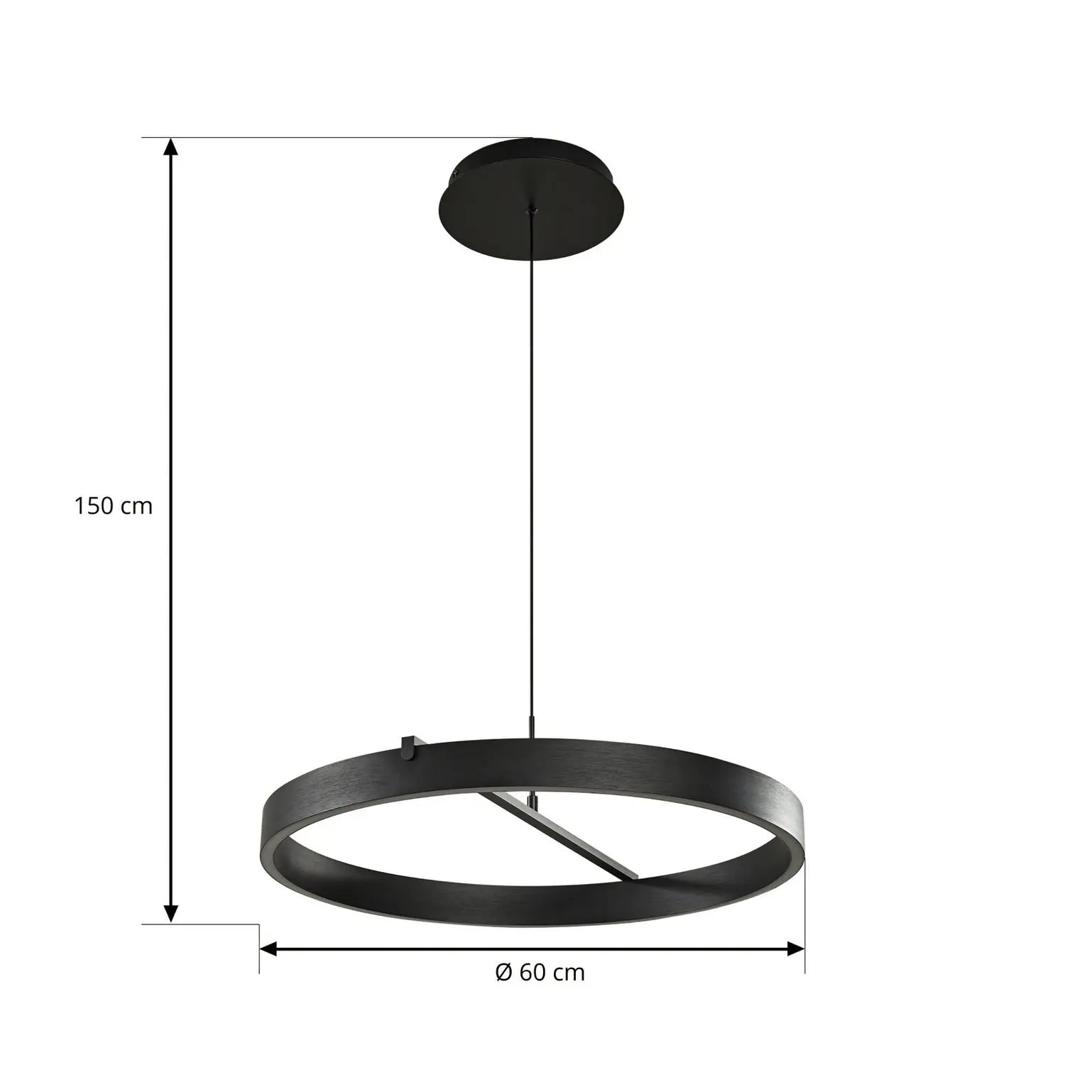 B-Ware Lucande Led Hängelampe Pendelleuchte Rovan Schwarz Dimmbar Cct 60 Cm ø360 - 4255830903199