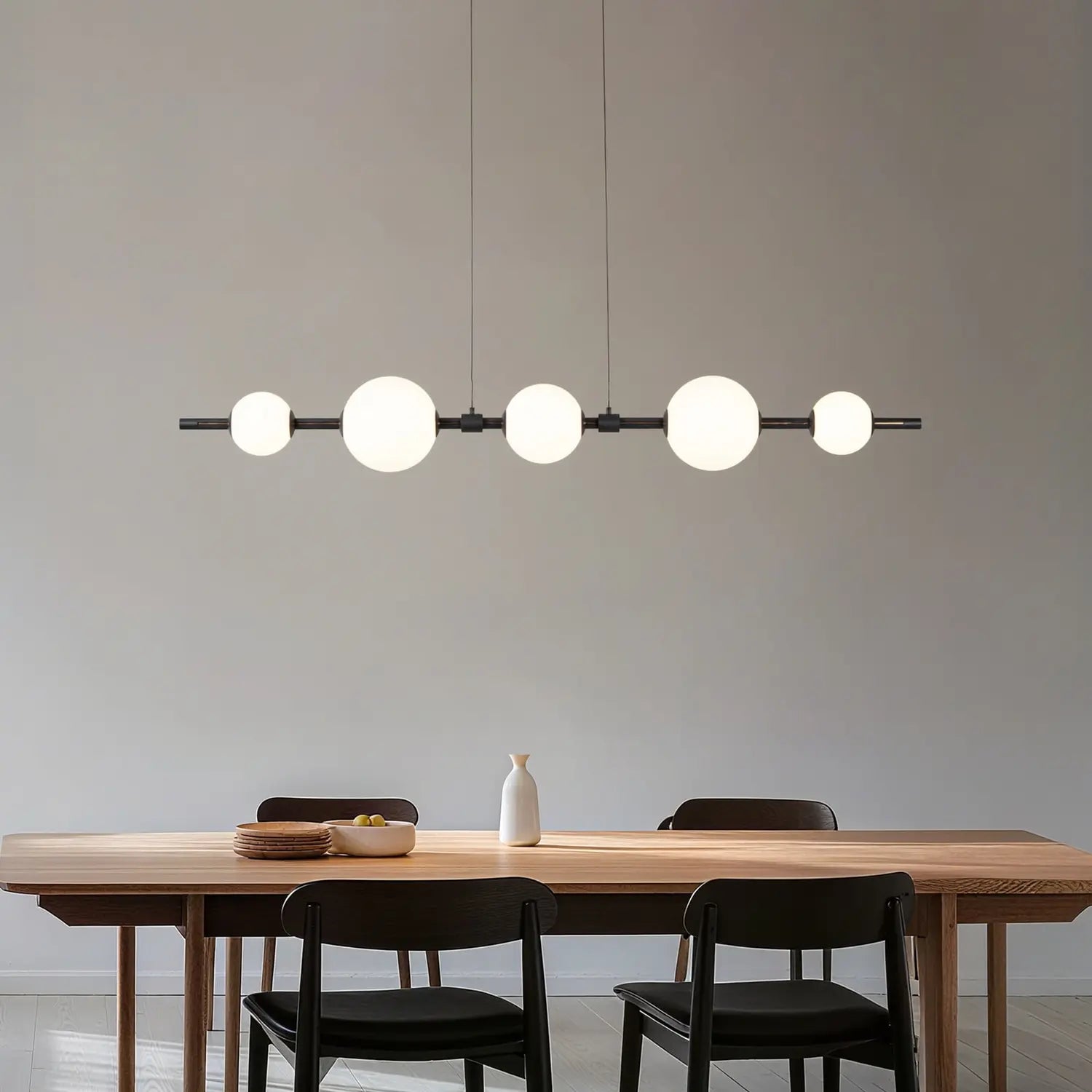 B-Ware Lucande Pendelleuchte Led Hängeleuchte Tanira Schwarz Weiß 140cm, Step Dim - 4255830906411