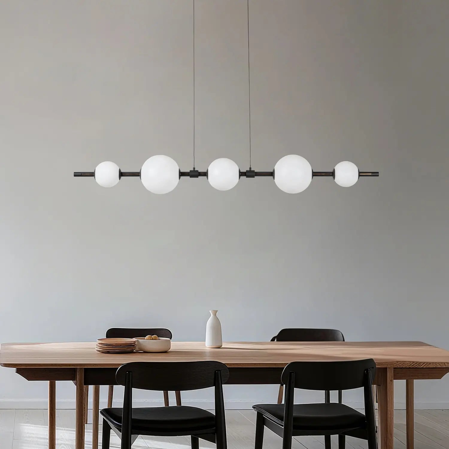 B-Ware Lucande Pendelleuchte Led Hängeleuchte Tanira Schwarz Weiß 140cm, Step Dim - 4255830906411