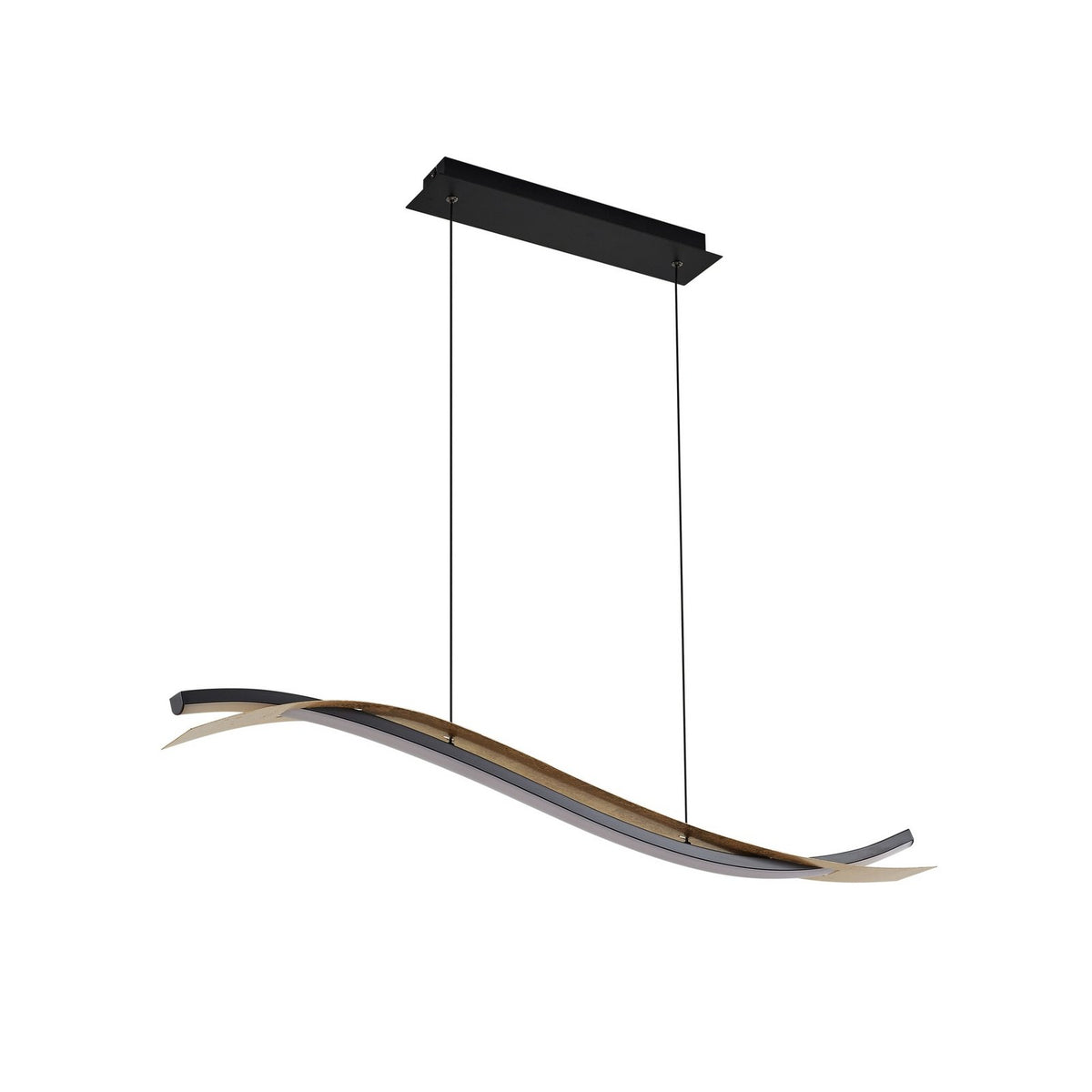 Lucande LED-Hängeleuchte Pendelleuchte Alevia schwarz gold CCT dimmbar - 4255830901317