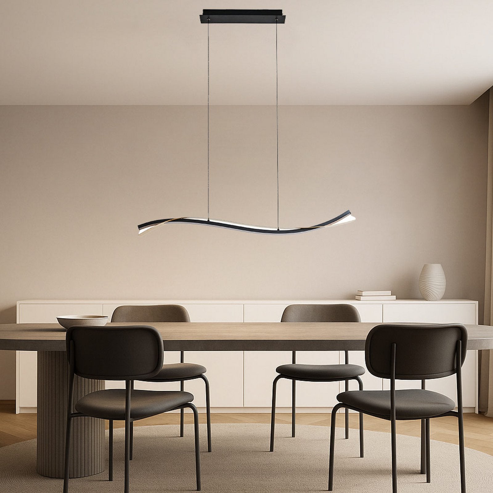 Lucande LED-Hängeleuchte Pendelleuchte Alevia schwarz gold CCT dimmbar - 4255830901317