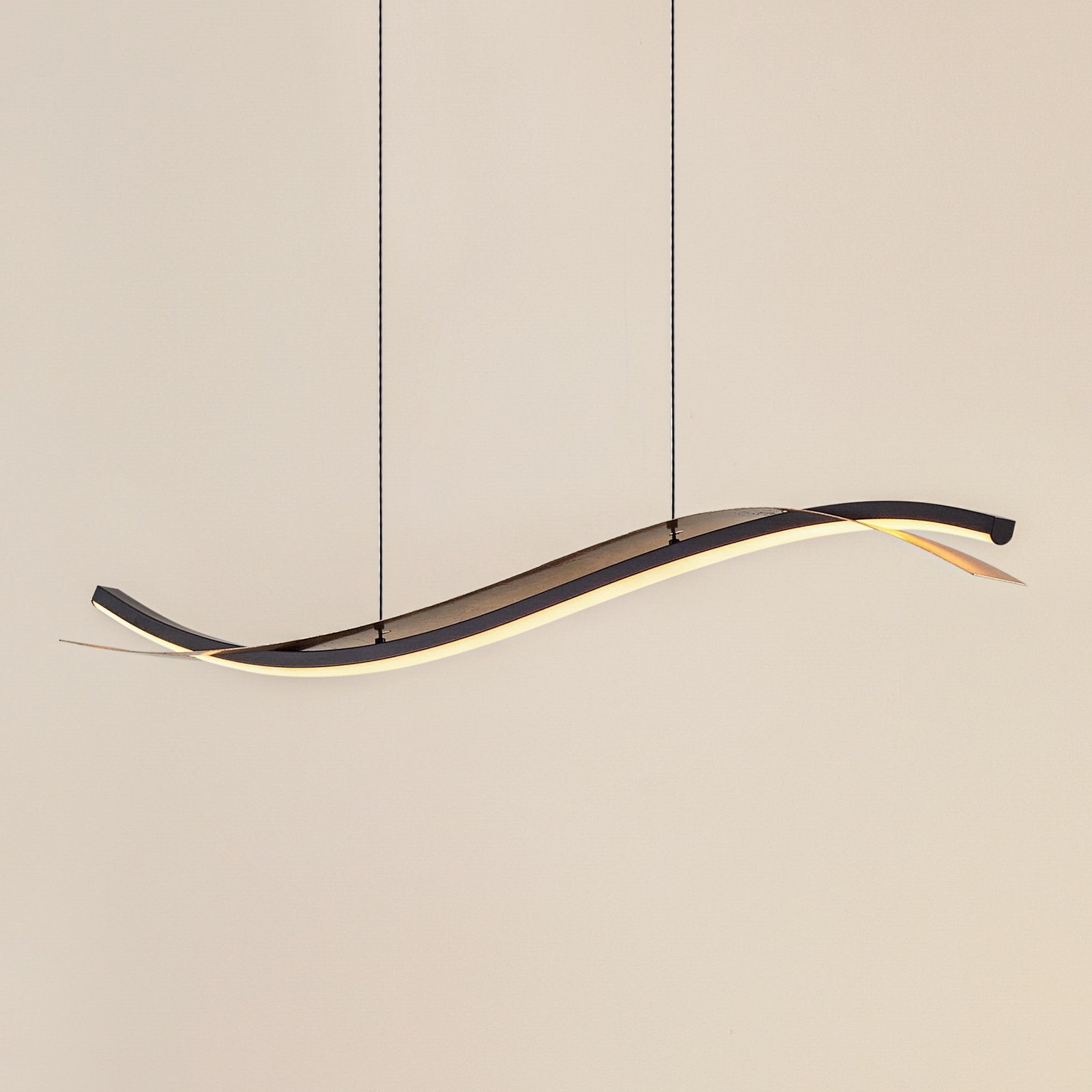 Lucande LED-Hängeleuchte Pendelleuchte Alevia schwarz gold CCT dimmbar - 4255830901317
