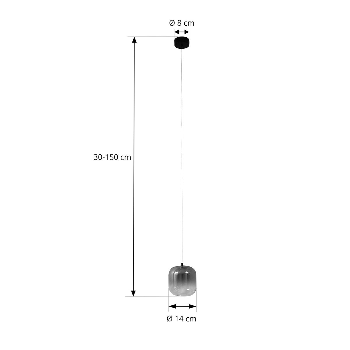 Lucande LED Hängeleuchte Pendelleuchte Avelina rauchgrau flammig 14cm - 4251911786484
