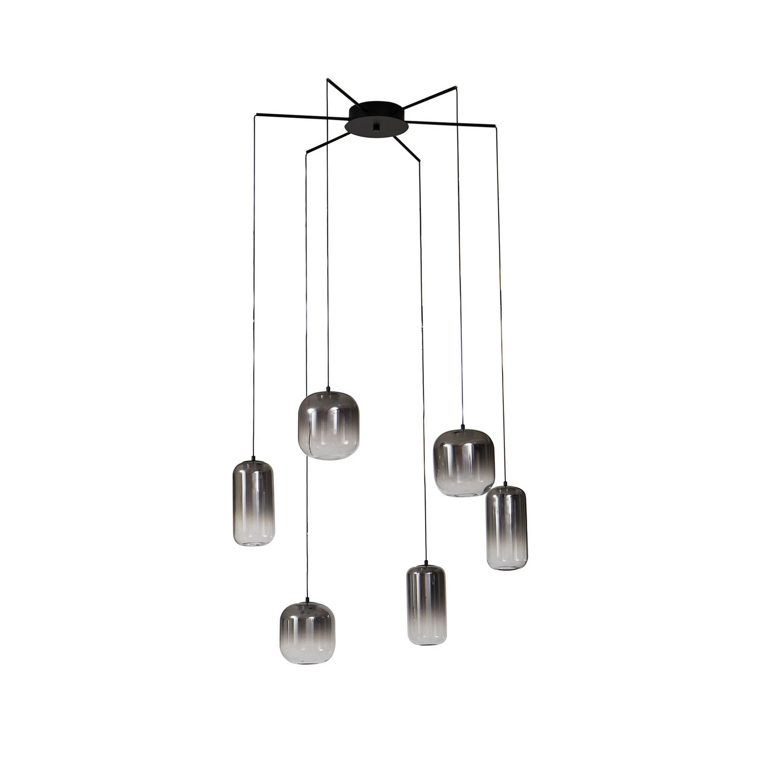 B-Ware Lucande Pendelleuchte Hängeleuchte Led Avelina Grau Glas Metall Rauchgrau 6 Flam - 4251911786569