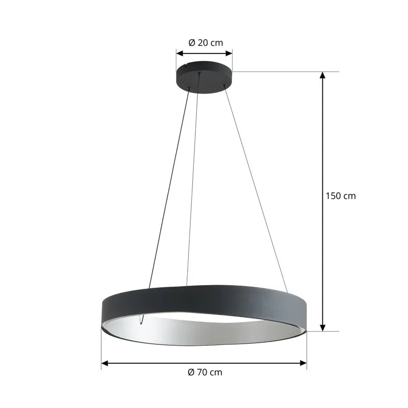 Lucande Pendelleuchte Hängeleuchte LED schwarz aluminium Fernbedienung dimmbar - 4255830904905