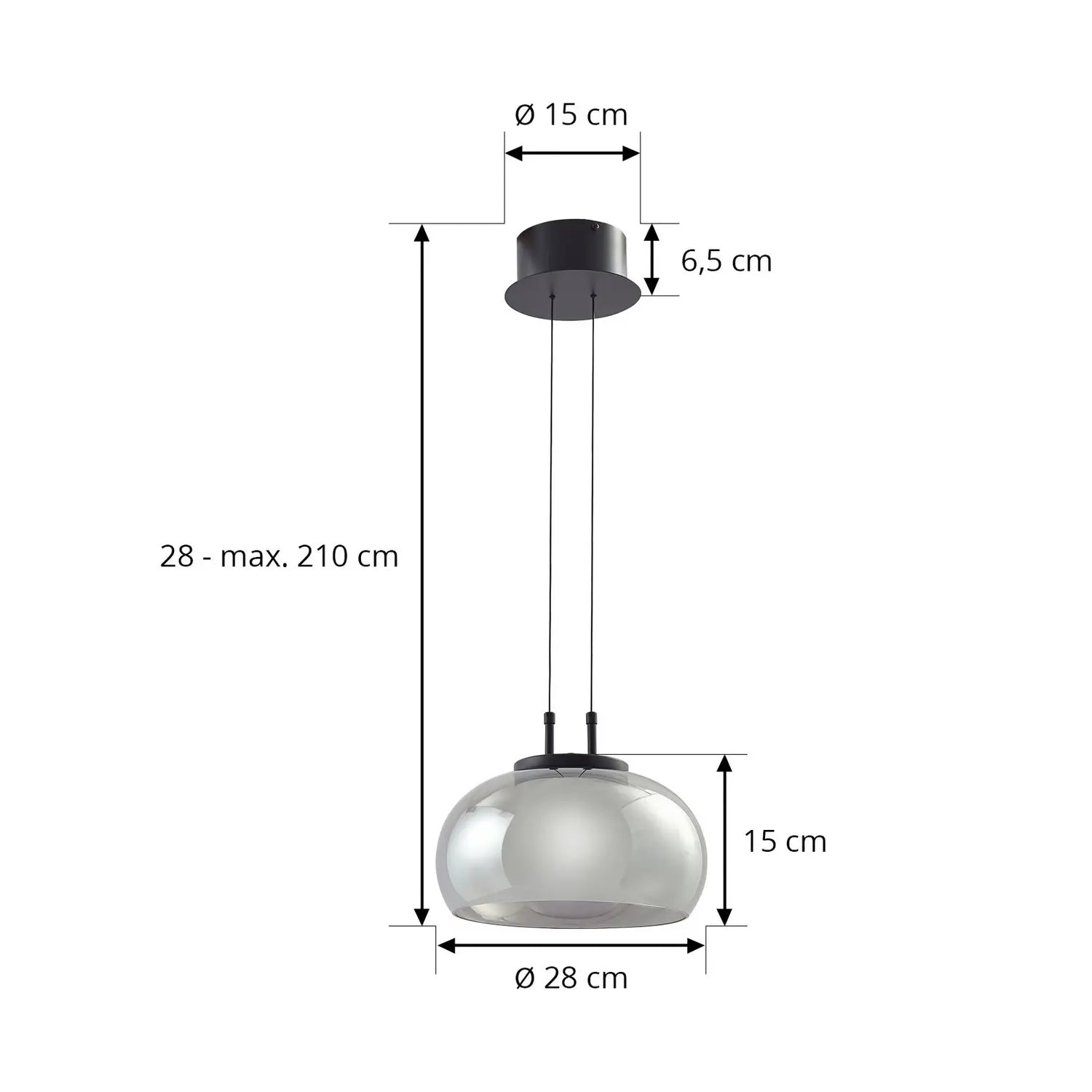 B-Ware Lucande Pendelleuchte Hängelampe Led Glas Rauchgrau Leuchte Höhenverstellbar 812 - 4251911791785