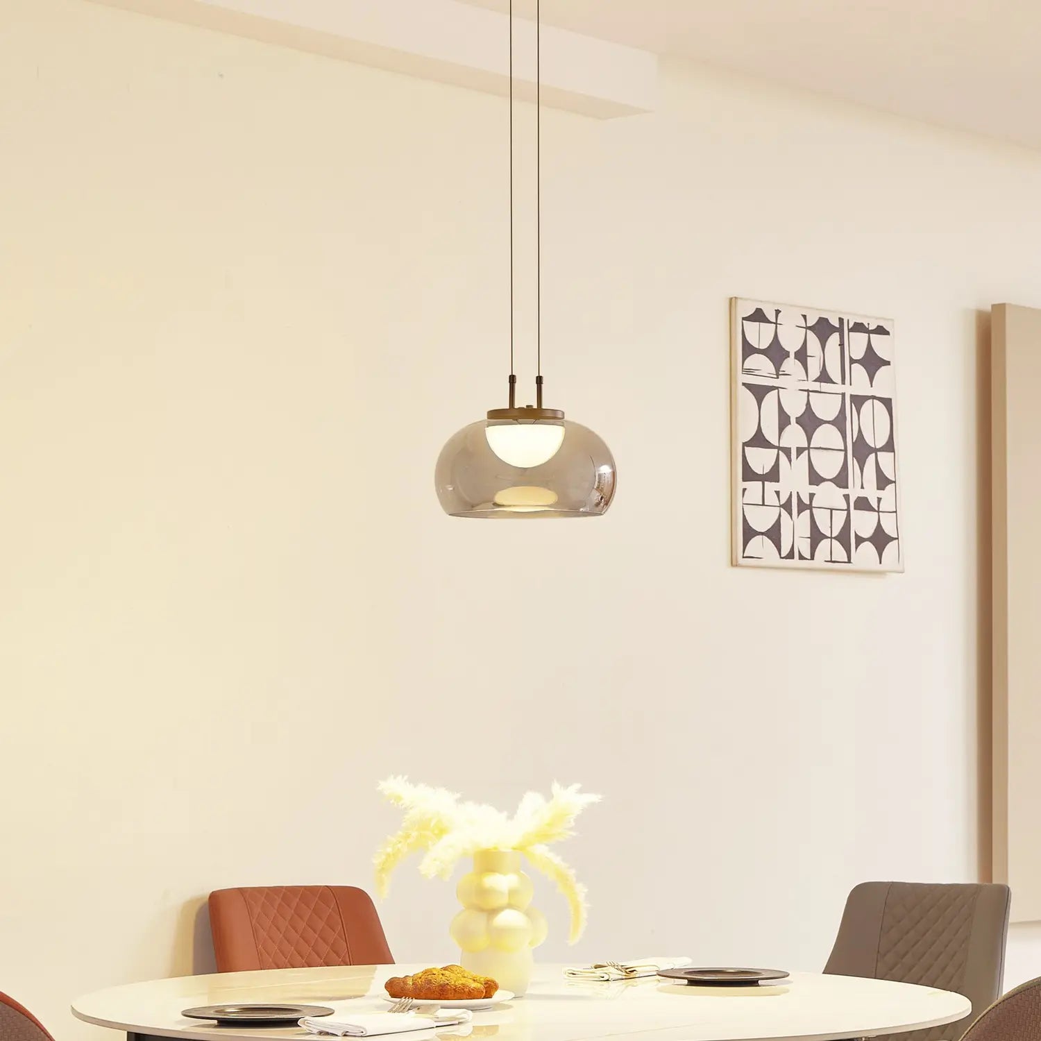 B-Ware Lucande Pendelleuchte Hängelampe Led Glas Rauchgrau Leuchte Höhenverstellbar 812 - 4251911791785