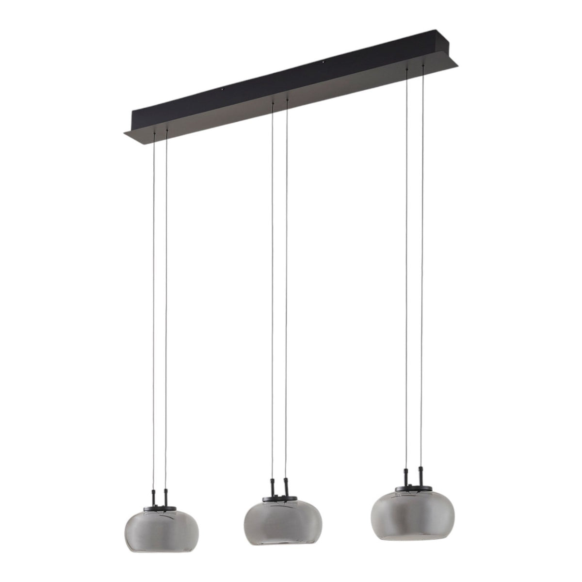 Lucande LED Hängeleuchte Pendellampe Lampe rauchgrau Glas höhenverstellbar - 4251911791792