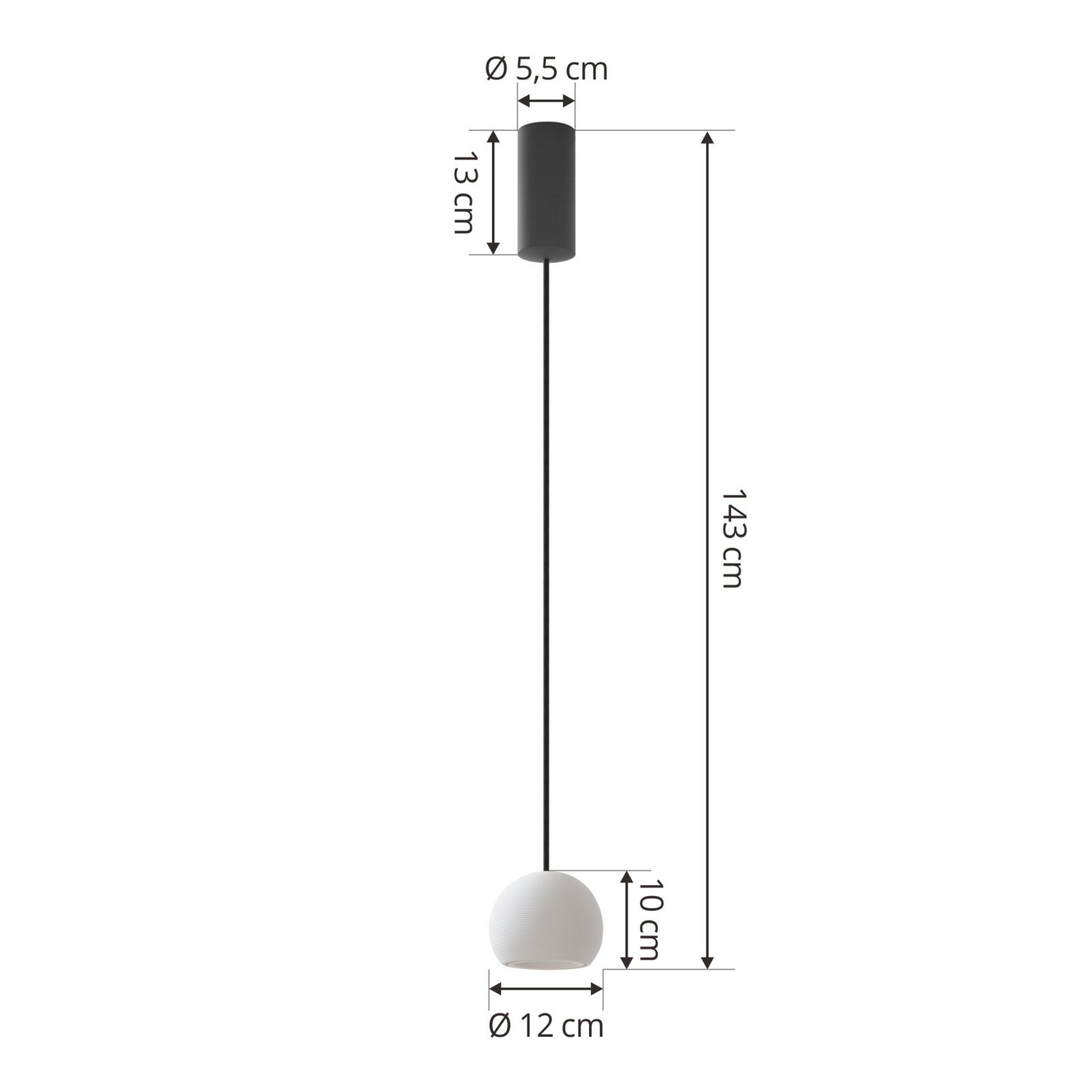 Lucande Led Hängeleuchte Pendelleuchte Darkorin Weiß Rund Gips ø 12 Cm B-Ware - 4251911768244