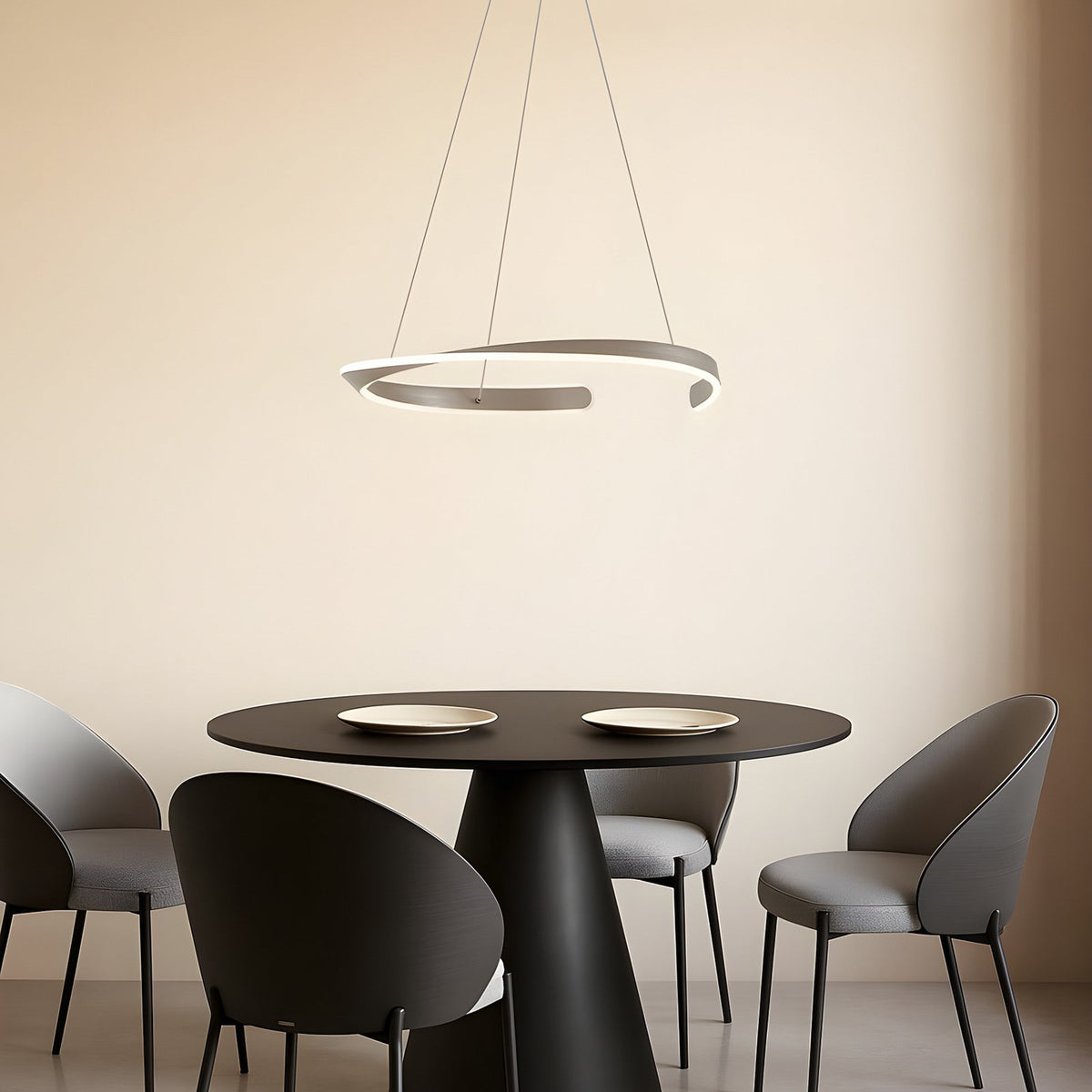 Lucande LED Hängeleuchte Pendelleuchte Eloura silber Metall CCT Ø58cm - 4255830902963