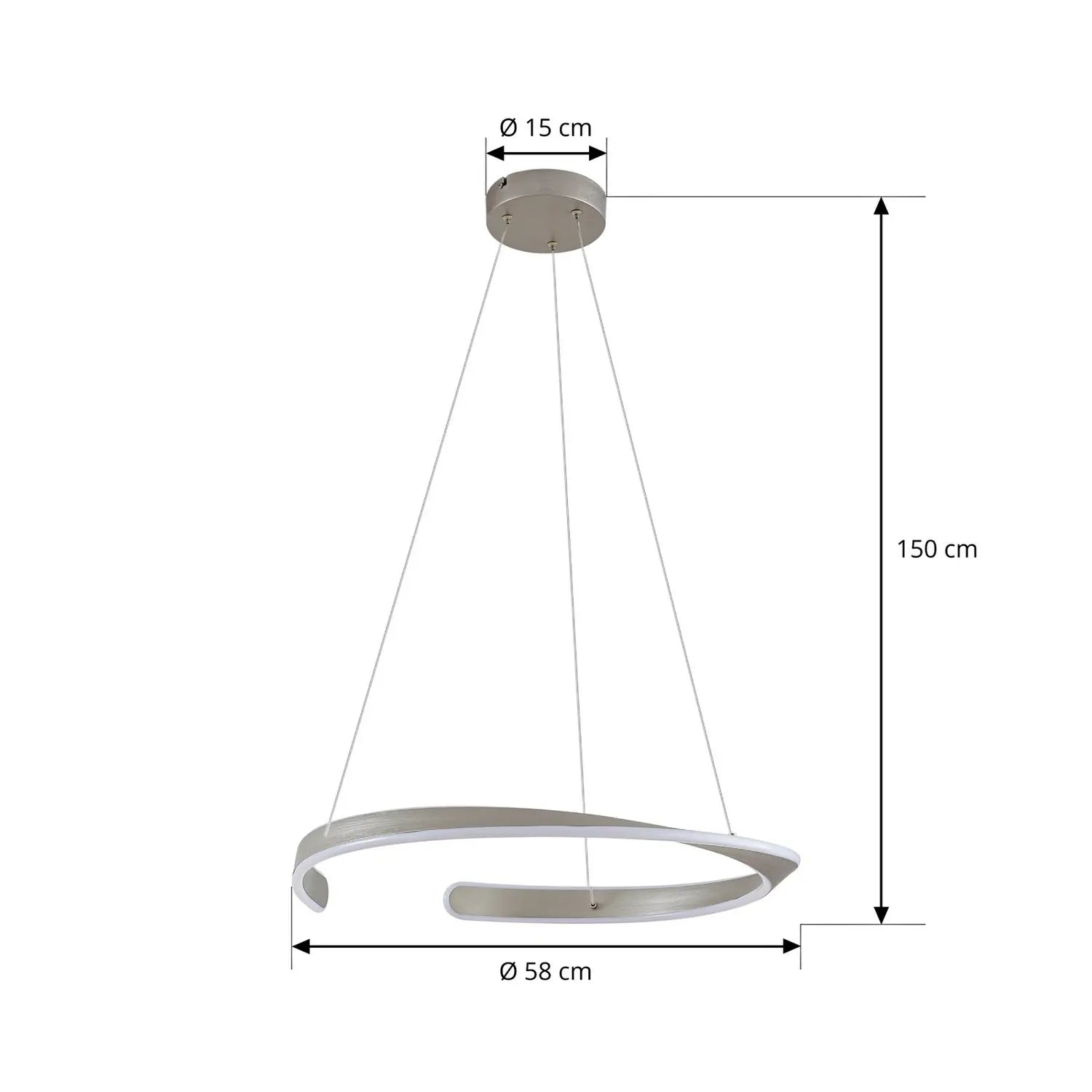 B-Ware Lucande Led Hängeleuchte Pendelleuchte Eloura Silber Metall Cct ø58cm63 - 4255830902963